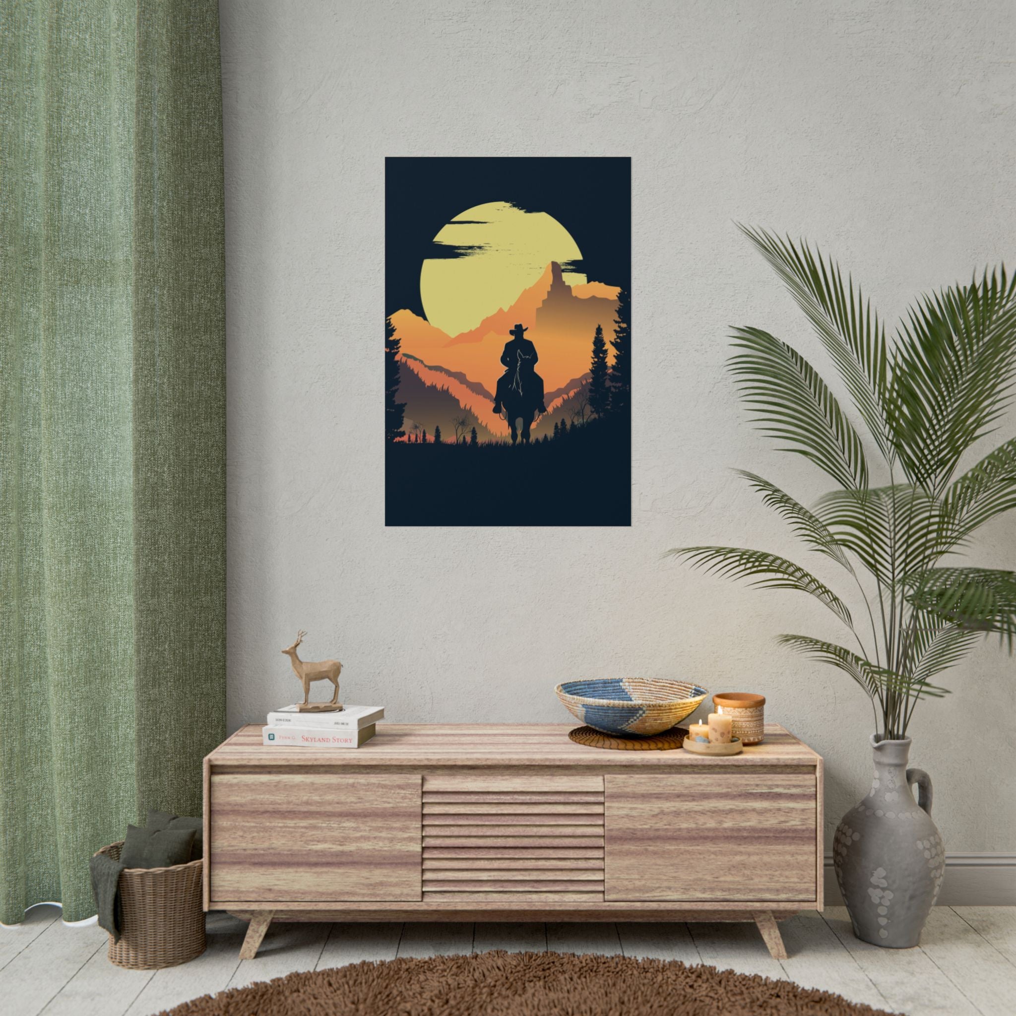 cowboy-western-poster-wall-decor-poster-print-rustic-southwestern-home-decoration-texas-desert-landscape-farmhouse-decor