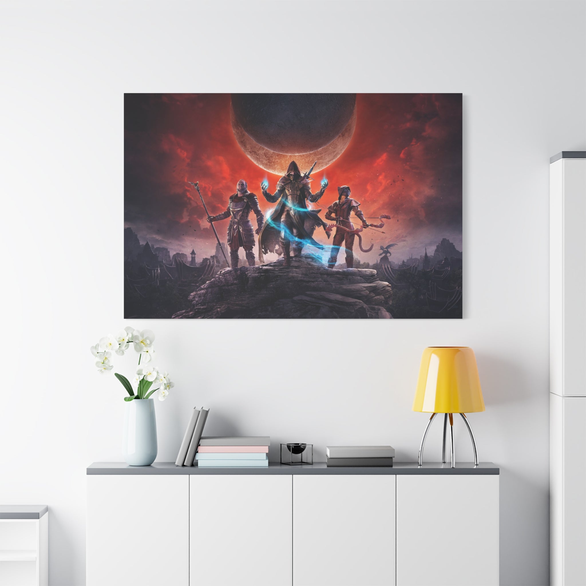 The Elder Scrolls Elsweyr, Skyrim Canvas Wall Art - Dragon Game Canvas Print Room Decor, Gaming Wall Art, Skyrim Gift
