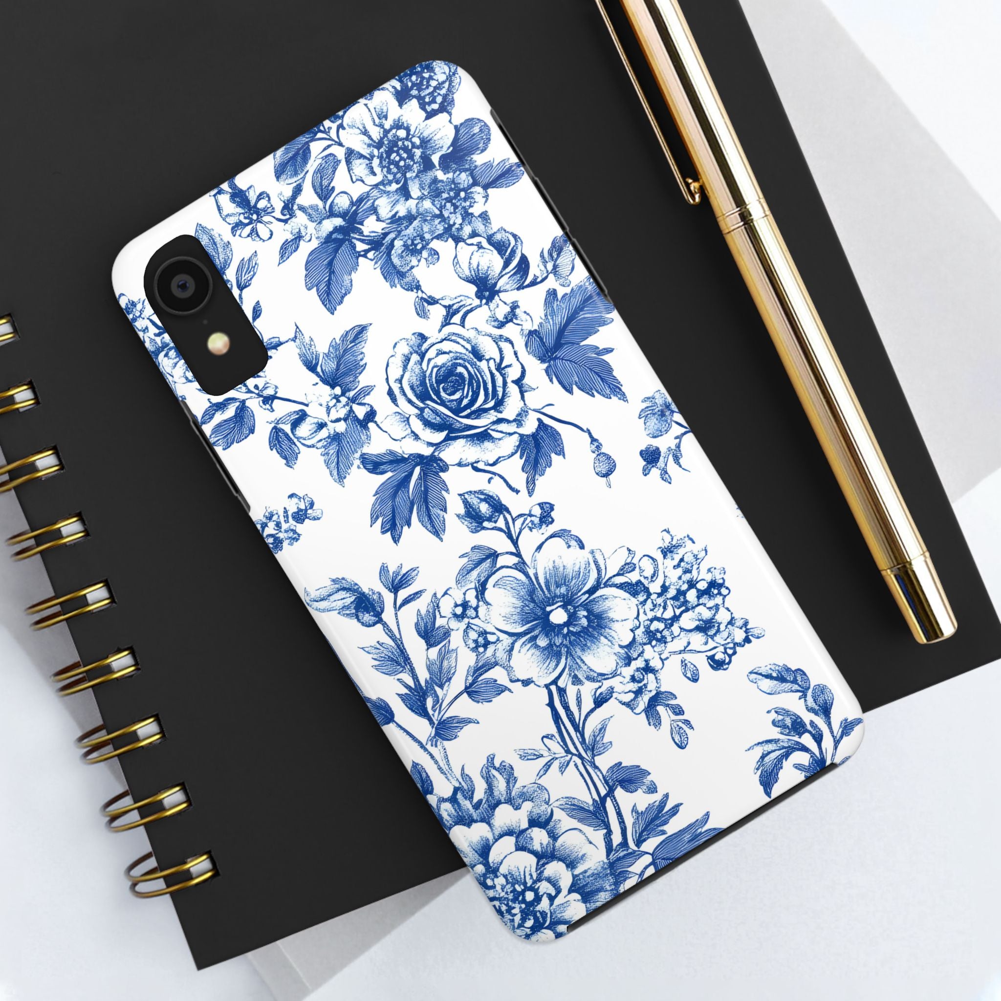 french-toile-floral-tough-iphone-case-blue-iphone-cover-protective-iphone-case-hard-shell-iphone-case-vintage-design-phone-ca