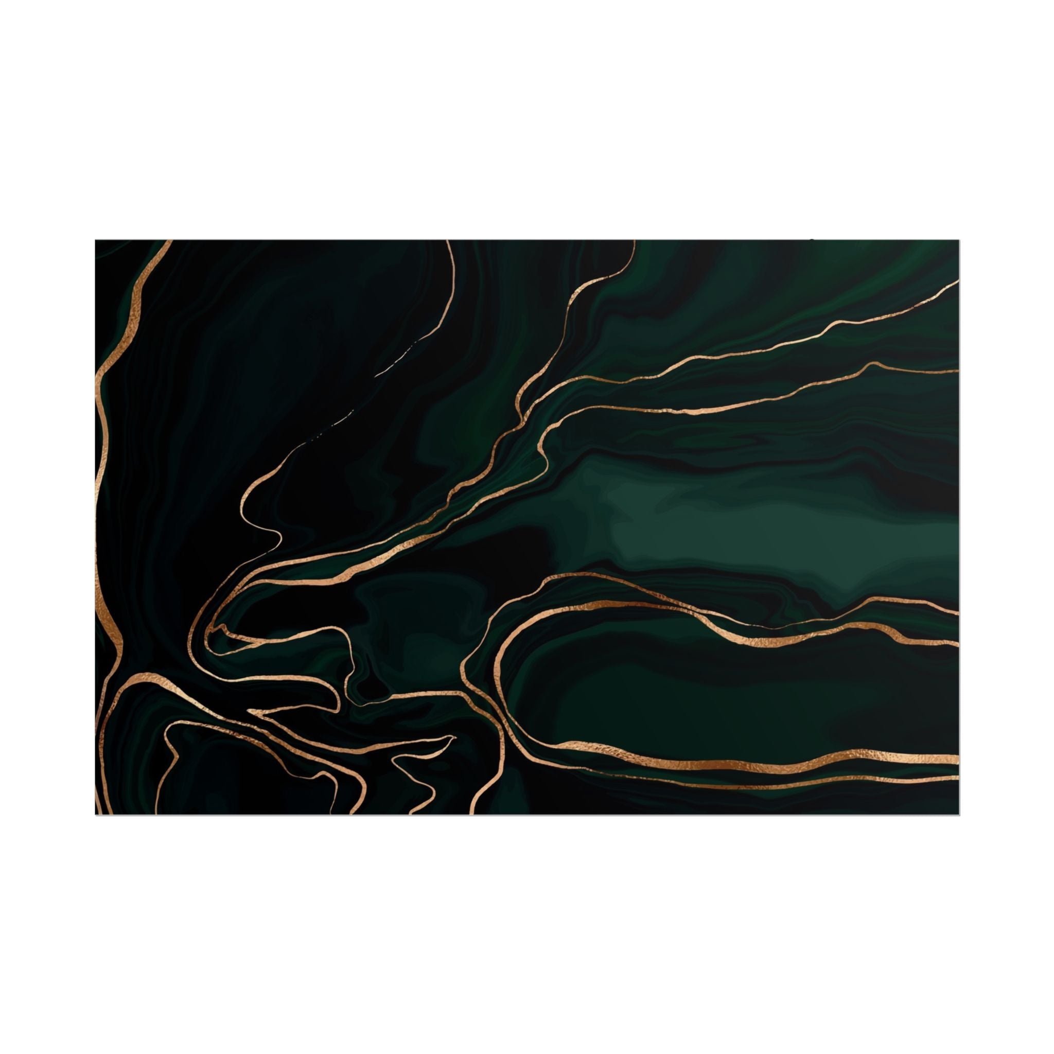 Abstract Green Gold Poster Print - Wall Art, Home Decor, Office Decor, Green Canvas Bedroom, Modern Art, Green Print