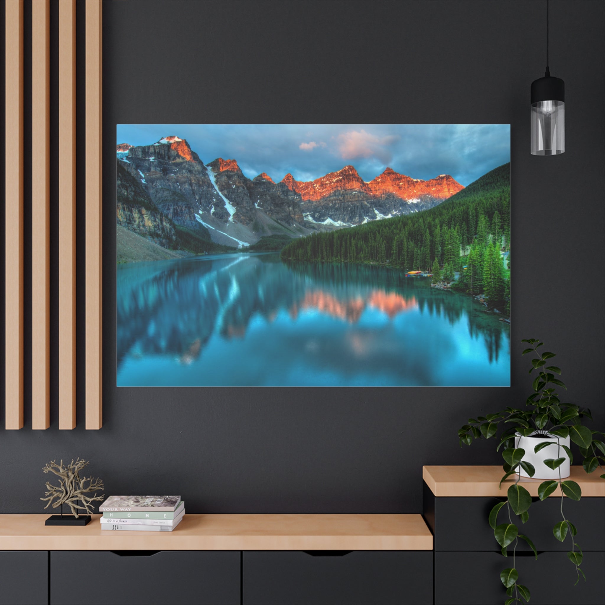 canvas-wall-art-mountain-sunrise-print-canadian-landscape-decor-matte-stretched-forest-scenery-nature-poster-home-office
