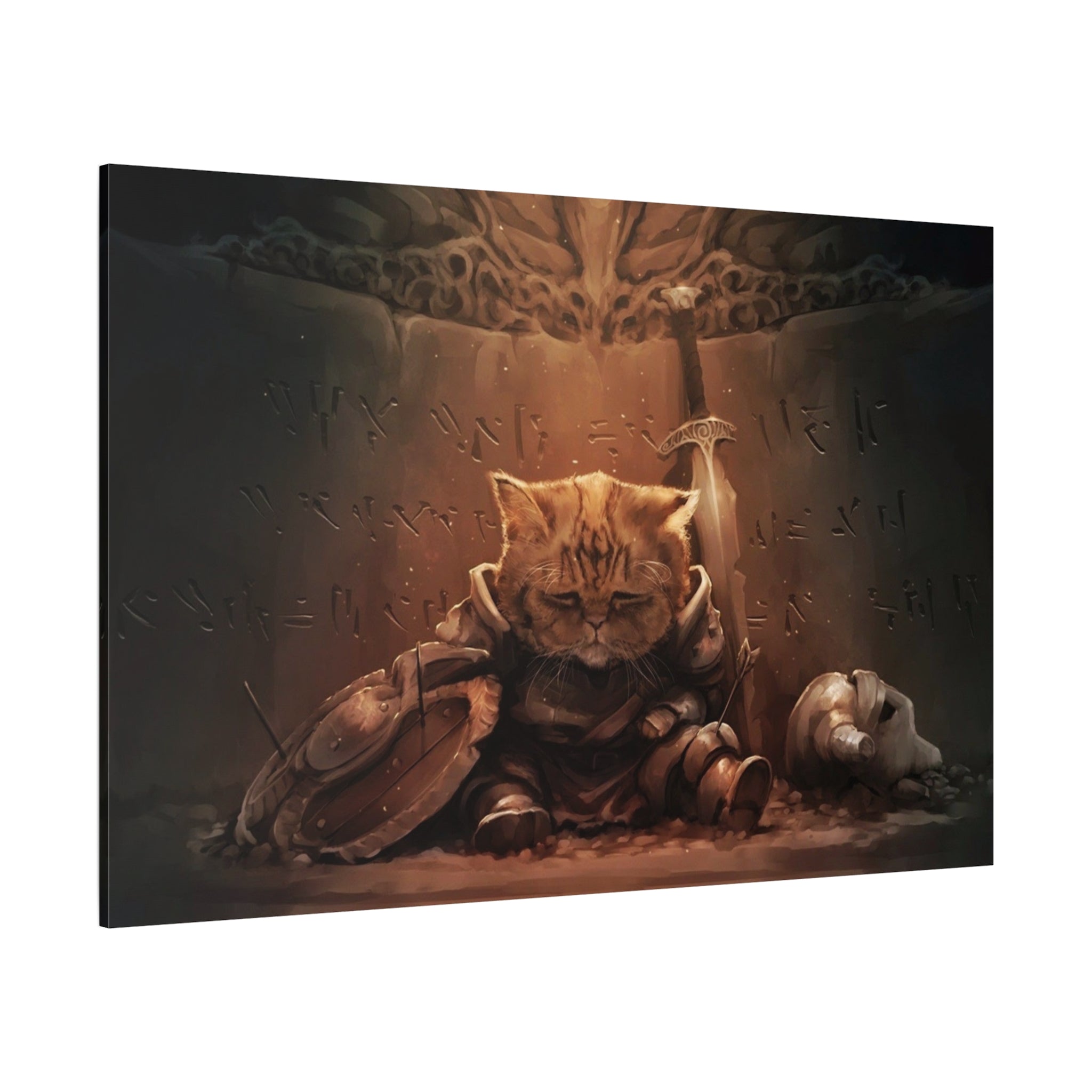 The Elder Scrolls Skyrim Canvas Wall Art - Cat Game Canvas Print Room Decor, Dragon Gaming Wall Art, Skyrim Gift