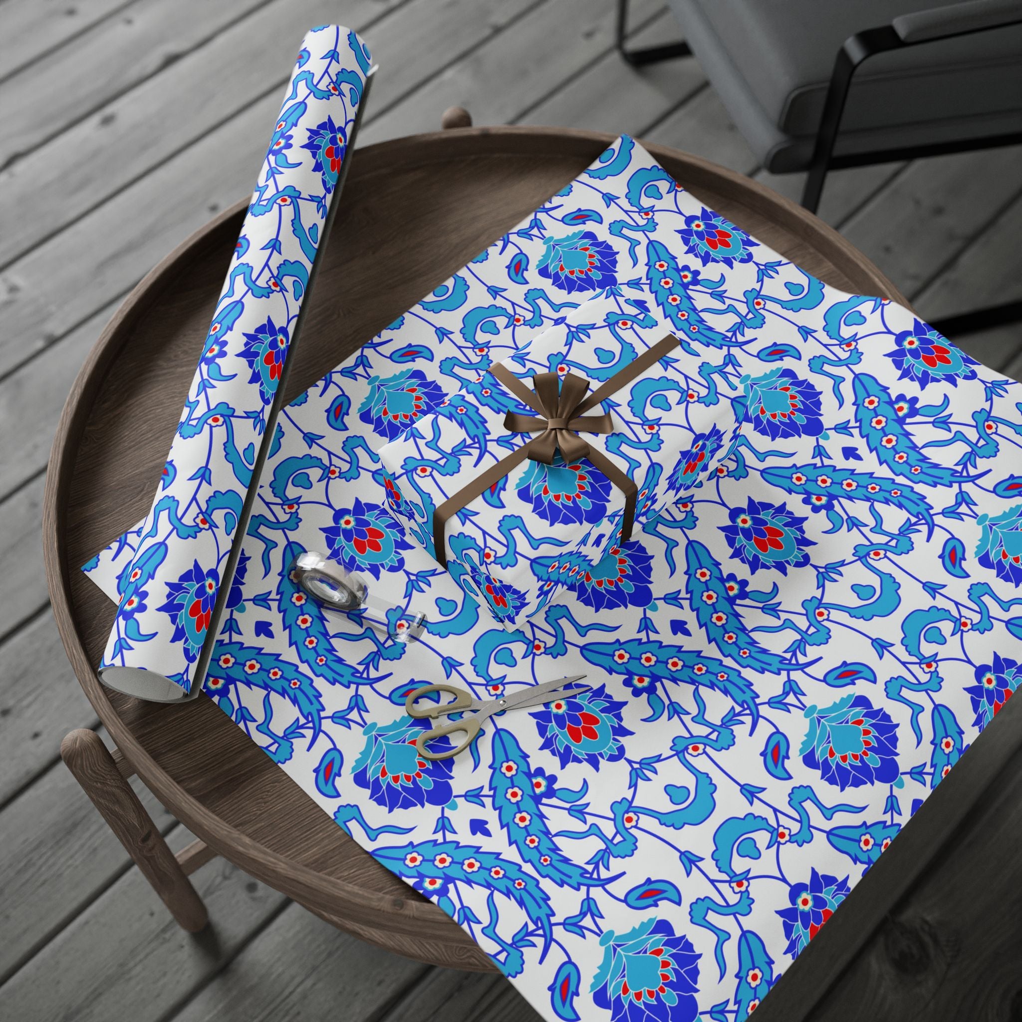 tile-art-pattern-gift-wrap-30x72-holiday-present-packaging-christmas-wraps-birthday-paper-roll-decorative-craft-supplies