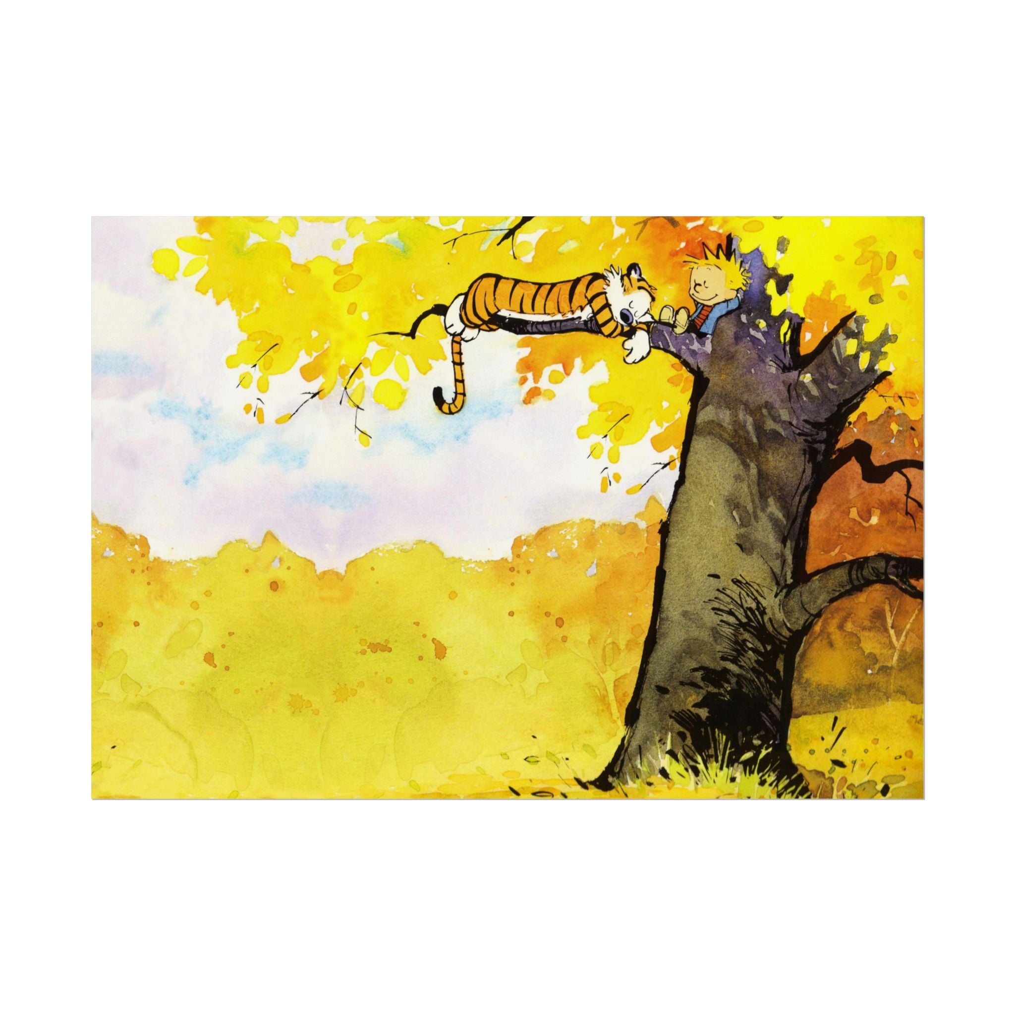 Calvin and Hobbes Poster Wall Art - Cartoon Wall Decor - Unique Birthday Gift for Fans - Timeless Comic Book Art