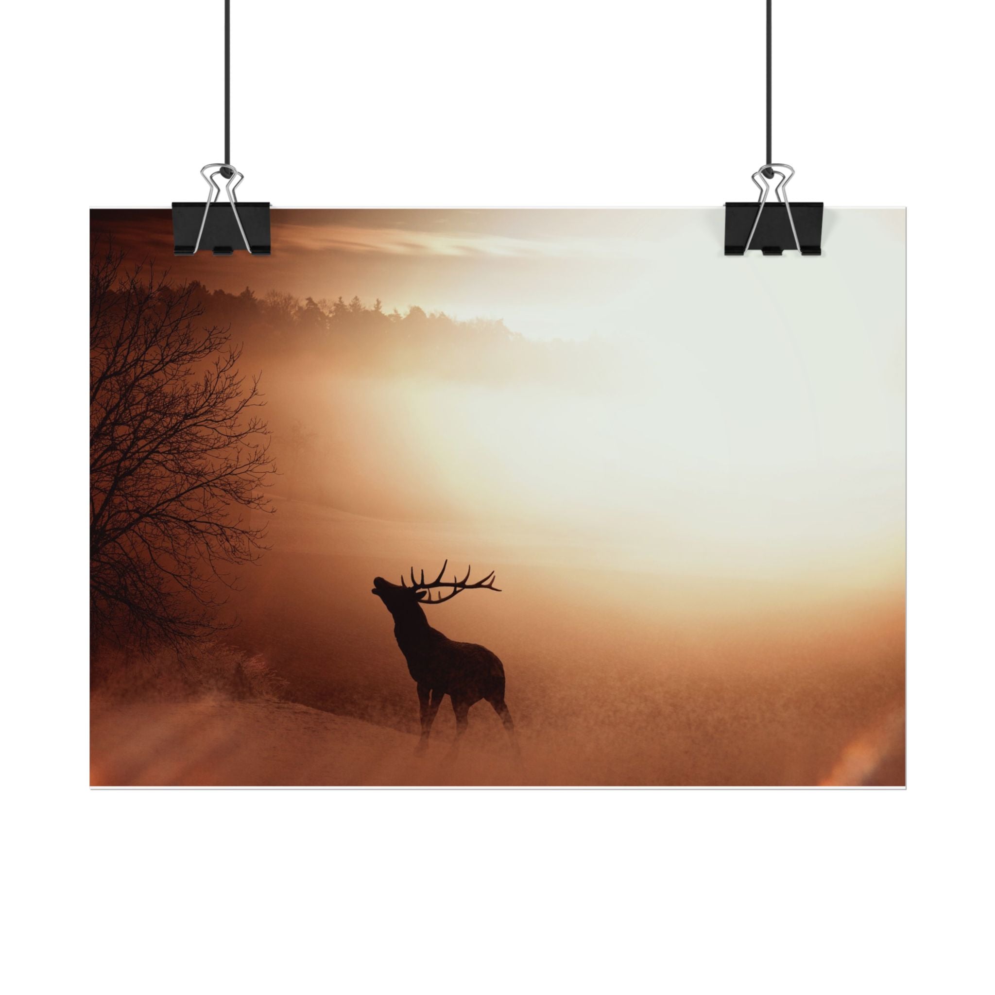 poster-print-elk-in-forest-sunset-scenery-nature-home-decor-animal-wall-art-wildlife-decor-farmhouse-wall-art-elk-prints-post