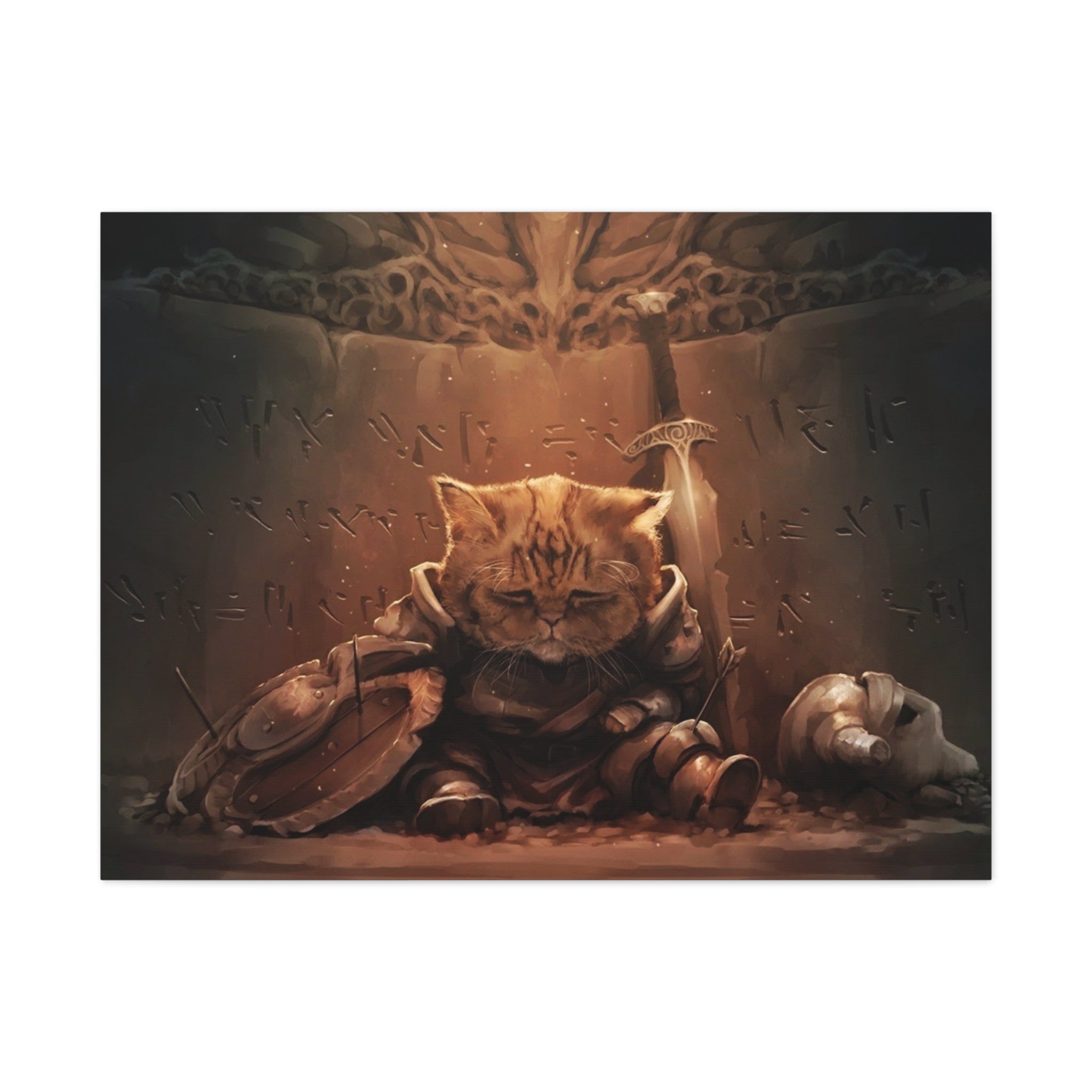 The Elder Scrolls Skyrim Canvas Wall Art - Cat Game Canvas Print Room Decor, Dragon Gaming Wall Art, Skyrim Gift