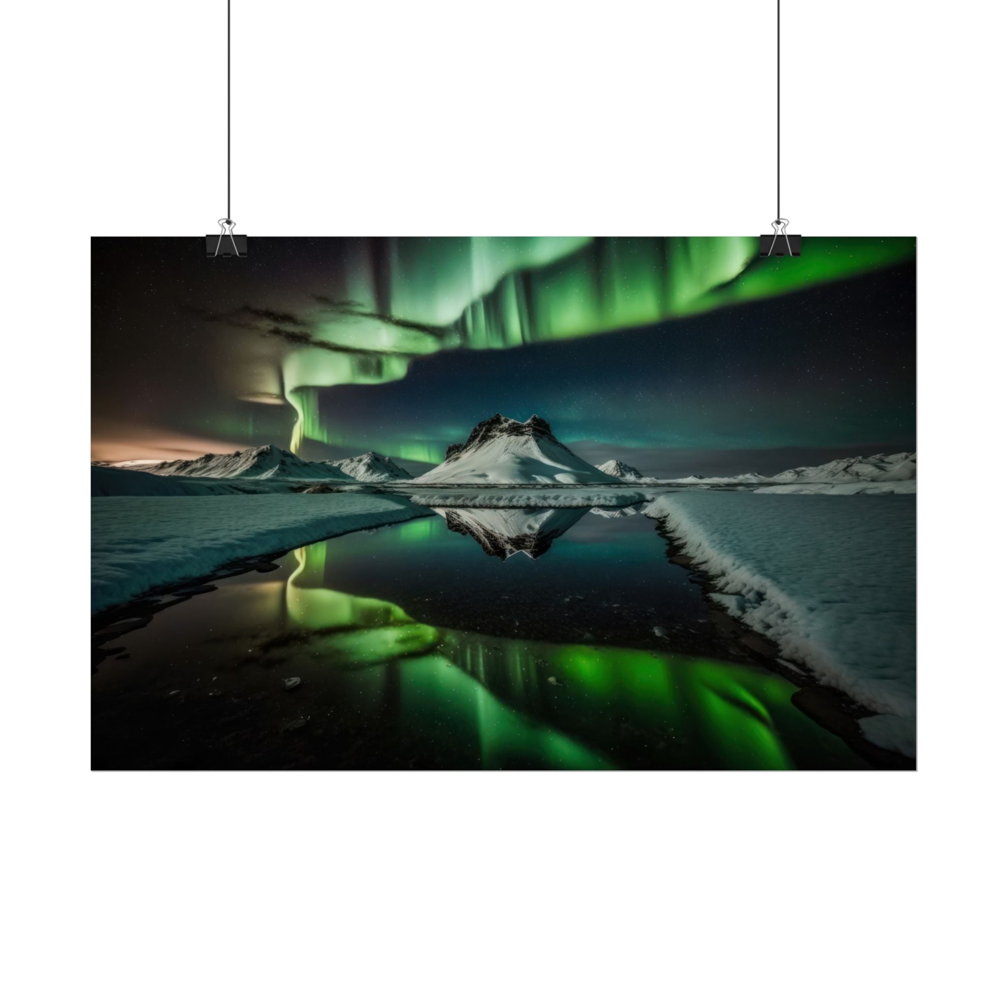 Aurora Borealis Poster Wall Art Print, Scenery Northern Lights,  Home Decor, Starry Night Photography, Housewarming Gifts