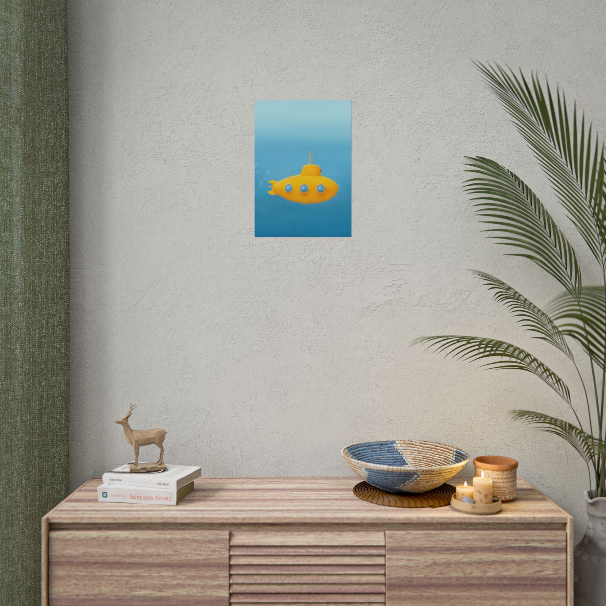 yellow-submarine-nursery-poster-art-fine-art-poster-wall-art-submarine-print-yellow-nursery-decor-gender-neutral-nursery