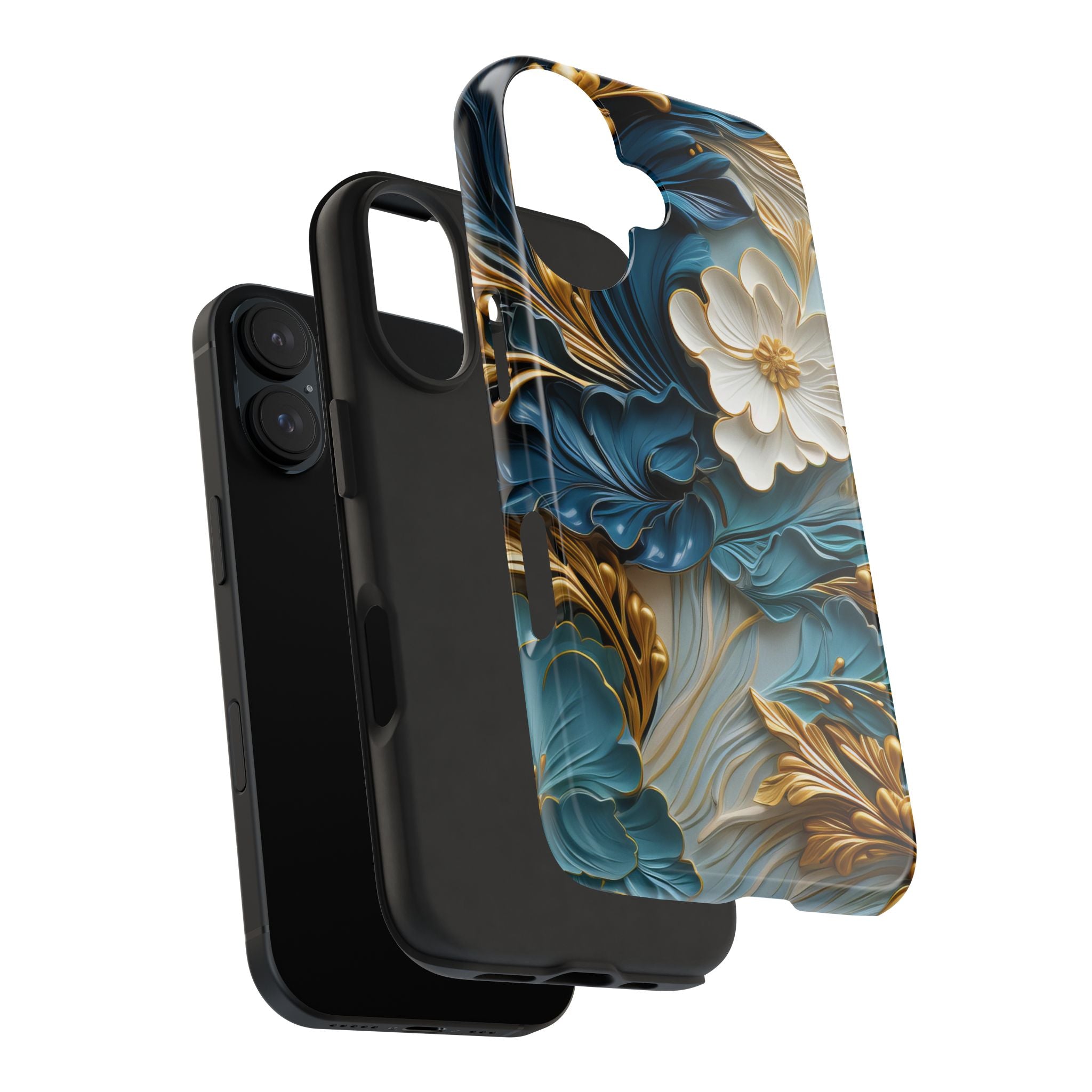 textured-art-nouveau-floral-tough-phone-case-cottagecore-iphone-case-unique-floral-phone-cover-vintage-style-iphone-case-prot