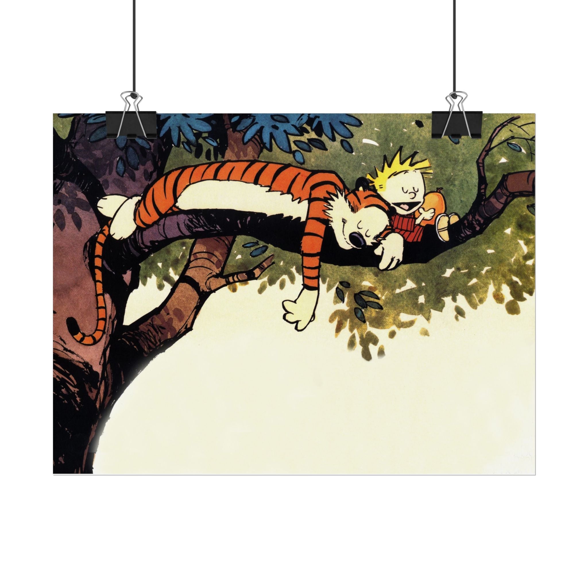 Calvin and Hobbes Poster Wall Art - Nostalgic Cartoon Wall Decor - Unique Birthday Gift for Fans - Timeless Comic Book Art