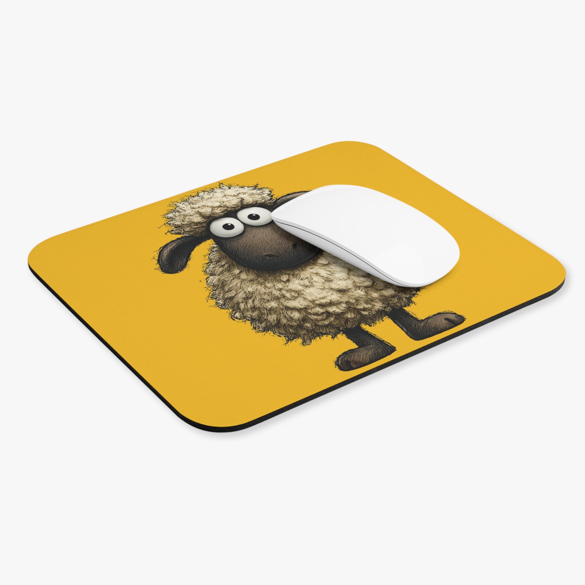 Adorable Quirky Sheep Mouse Pad for Kawaii Workspace Decor - Funny Sheep Theme Mouse Pad