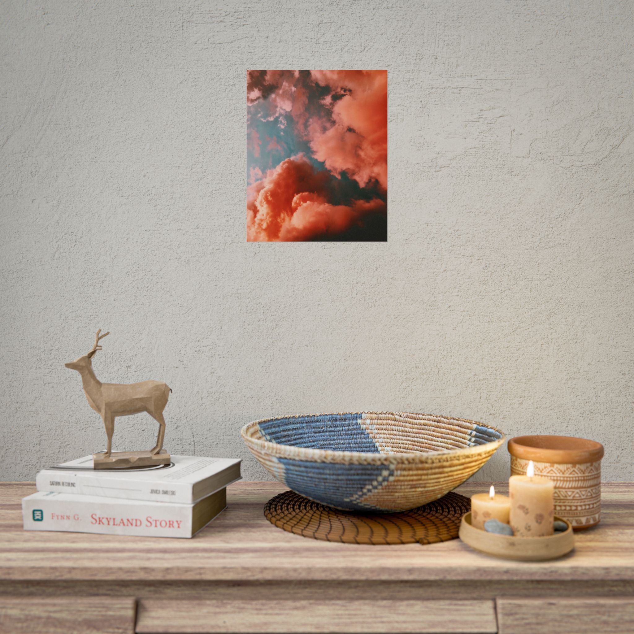 pinkish-cloud-sunset-poster-print-pink-wall-art-sunset-artwork-home-wall-decor-room-decoration-wall-hanging