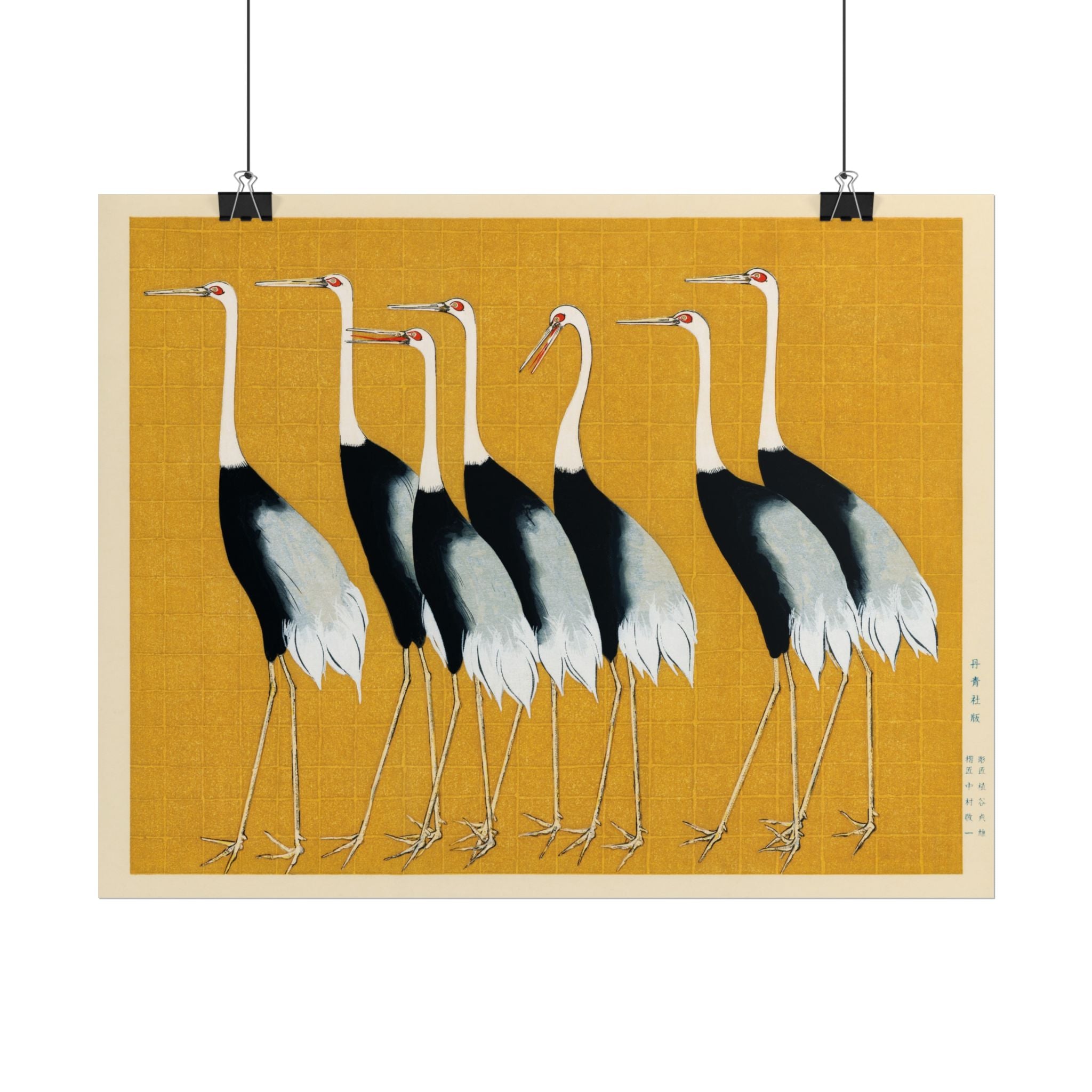 Japanese Red Crown Crane Poster Wall Art, Home Decor, Housewarming Gift, Poster Print, Japanese Poster Wall Decor