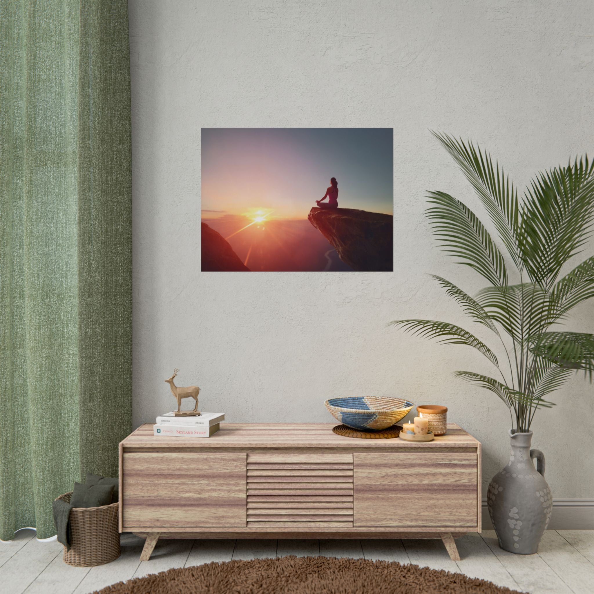 sunset-meditation-poster-yoga-wall-decor-mindfulness-poster-art-print-spiritual-gift-serene-home-decor-rolled-posters