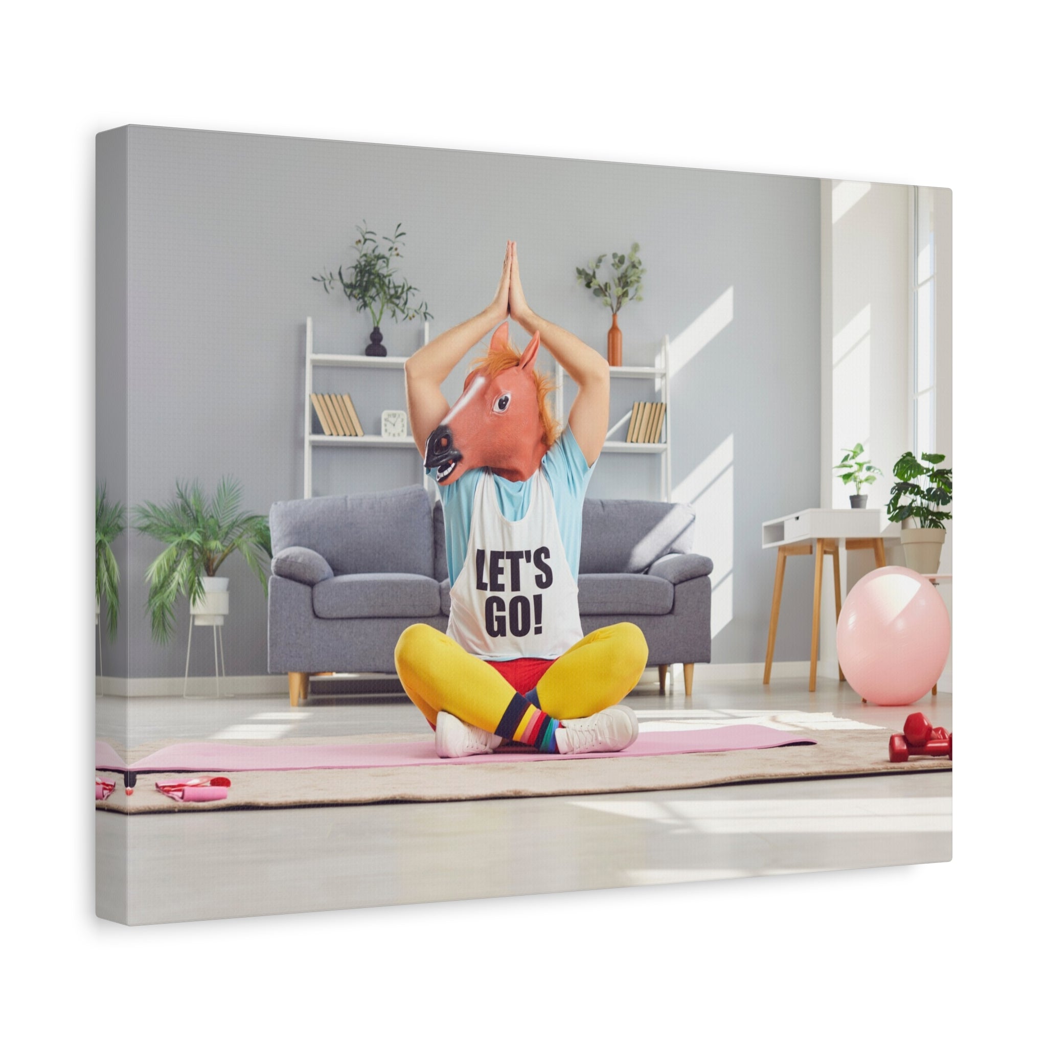 yoga-canvas-funny-horse-mask-matte-wall-art-stretched-decoration-home-decor-gift-poster-print-artwork