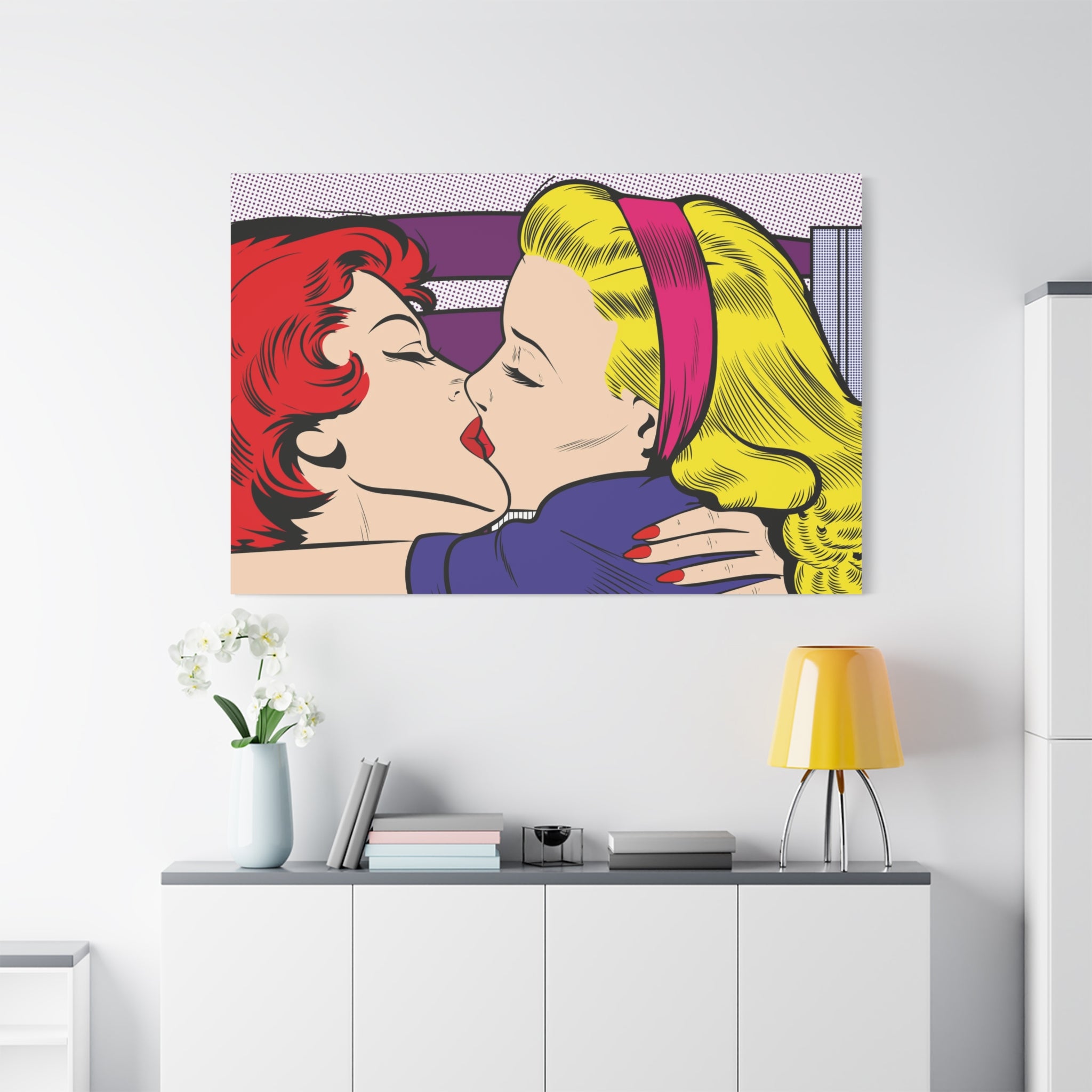 canvas-print-pop-art-lesbian-kiss-home-decor-wall-art-lgbt-pride-gift-matte-stretched-wall-art-unique-artwork