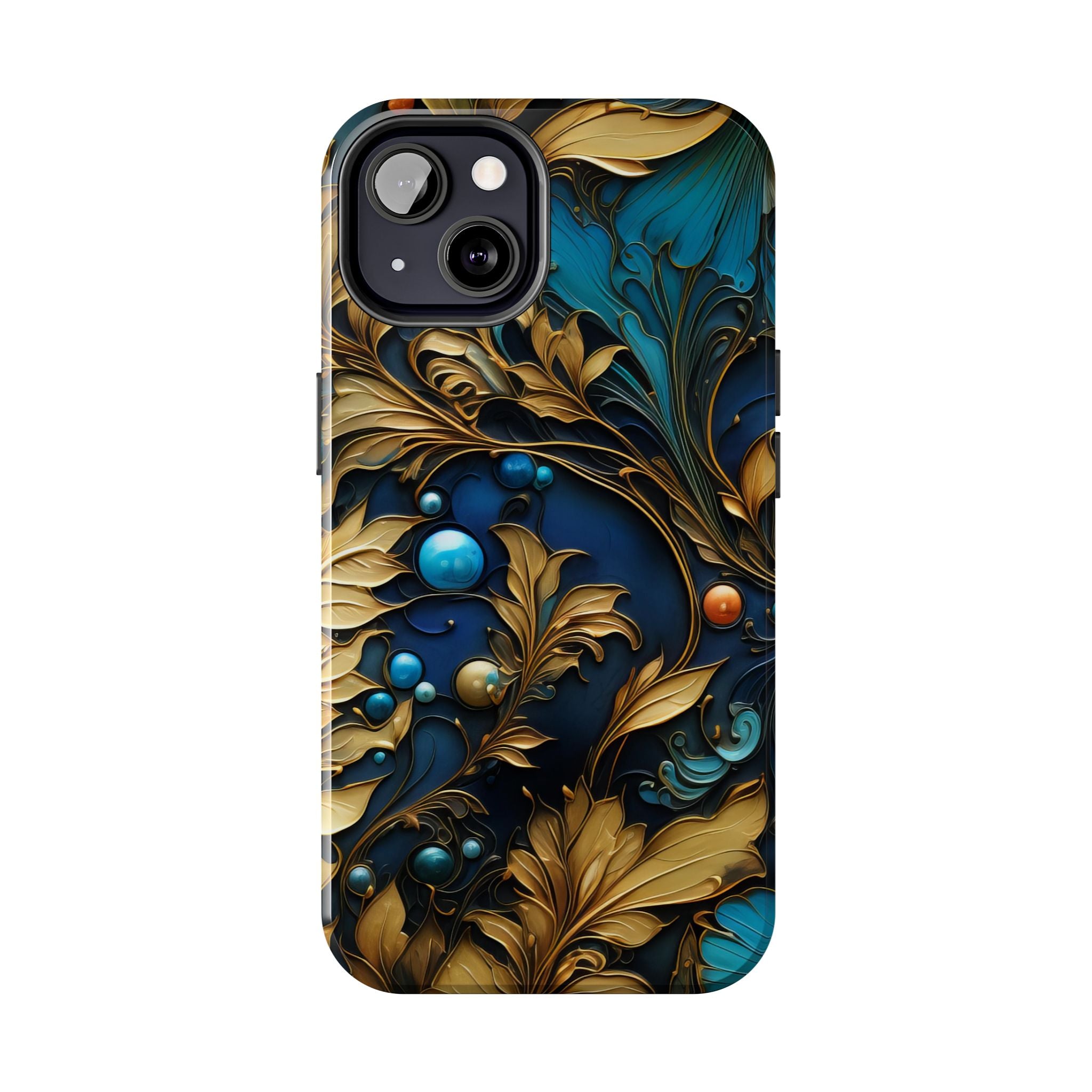 textured-art-nouveau-floral-tough-phone-case-cottagecore-iphone-case-unique-floral-phone-cover-vintage-style-iphone-case-prot