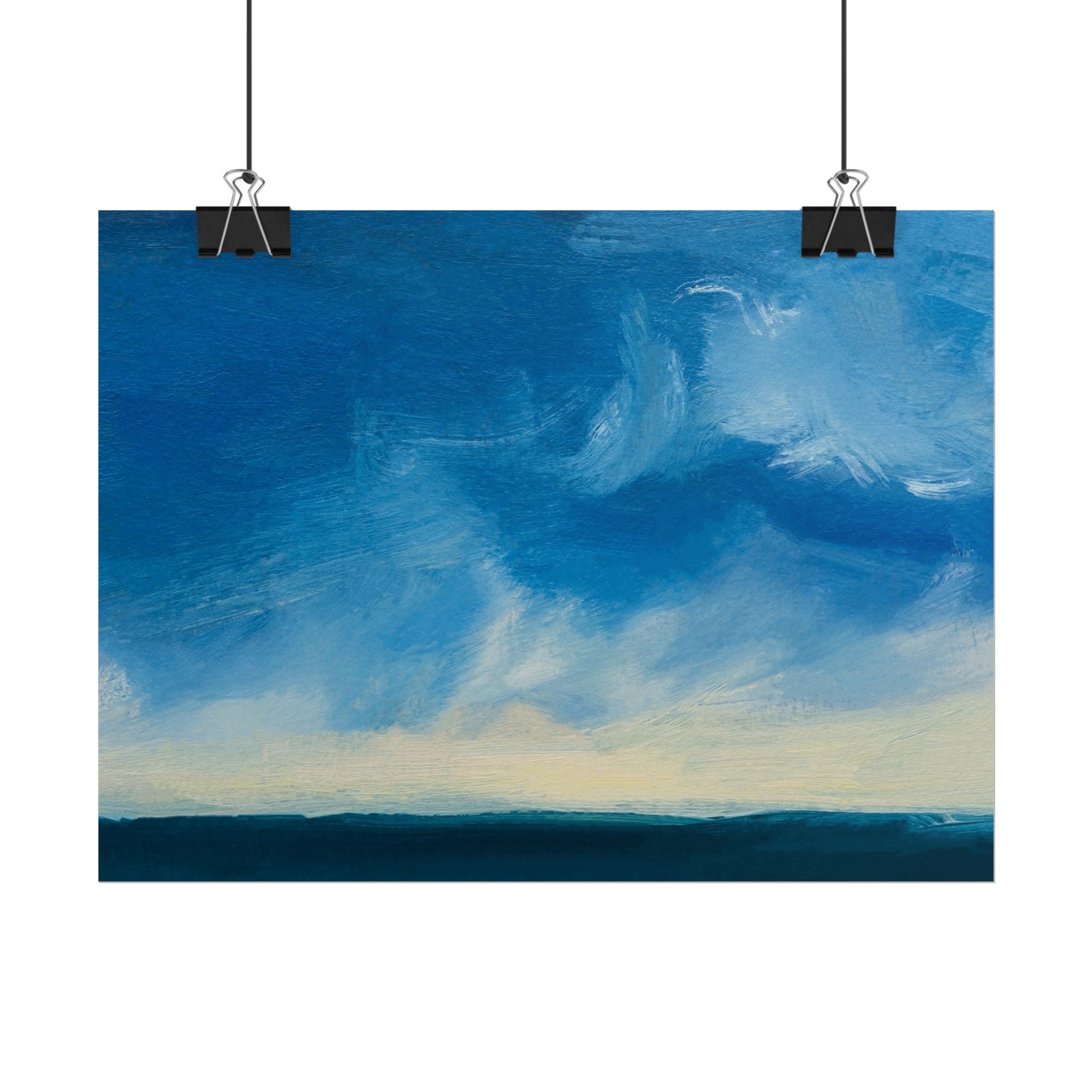 Blue Abstract Poster Print - Ocean and Sky, Home Decor, Office Wall Art, Gift for Art Lovers, Blue Room Decor, Abstract