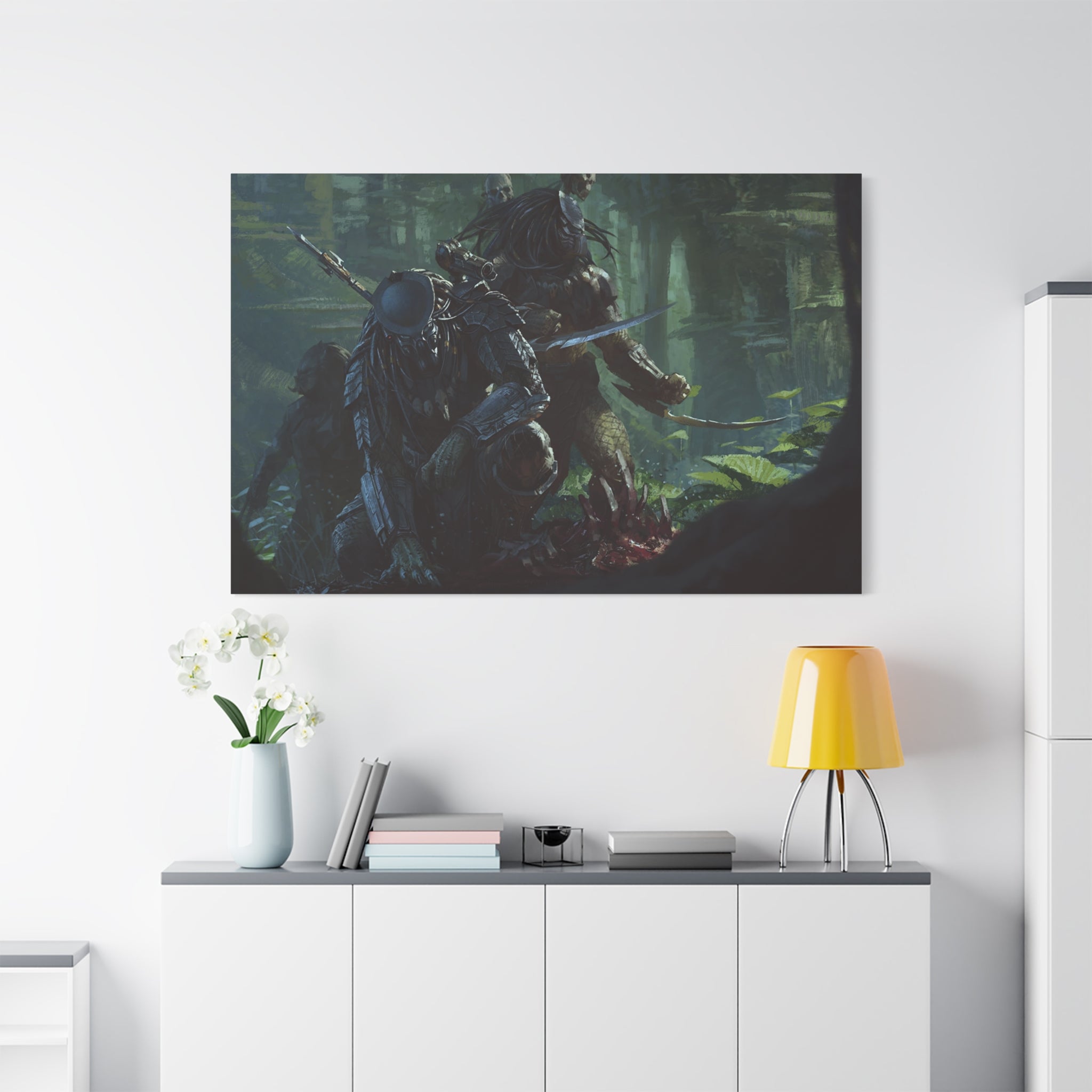canvas-art-predator-alien-art-xenomorph-matte-canvas-print-stretched-wall-art-1-25-poster-sci-fi-home-decor