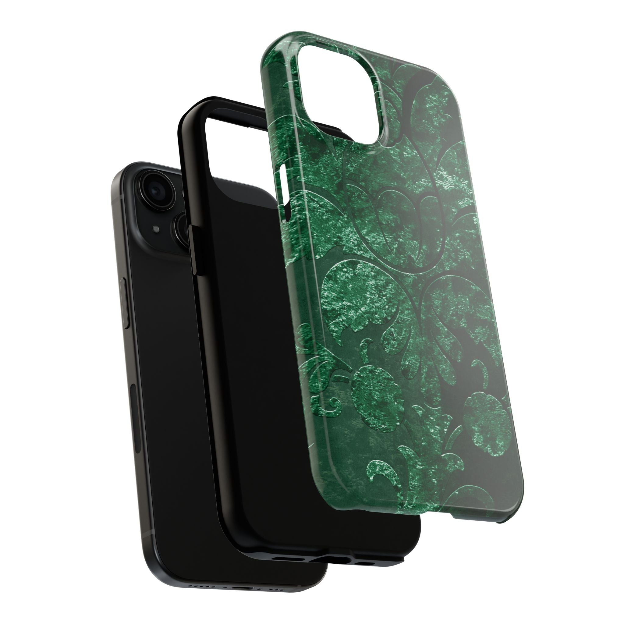 embossed-emerald-velvet-tough-iphone-case-protective-iphone-cover-heavy-duty-iphone-case-rugged-phone-case-durable-smartphone