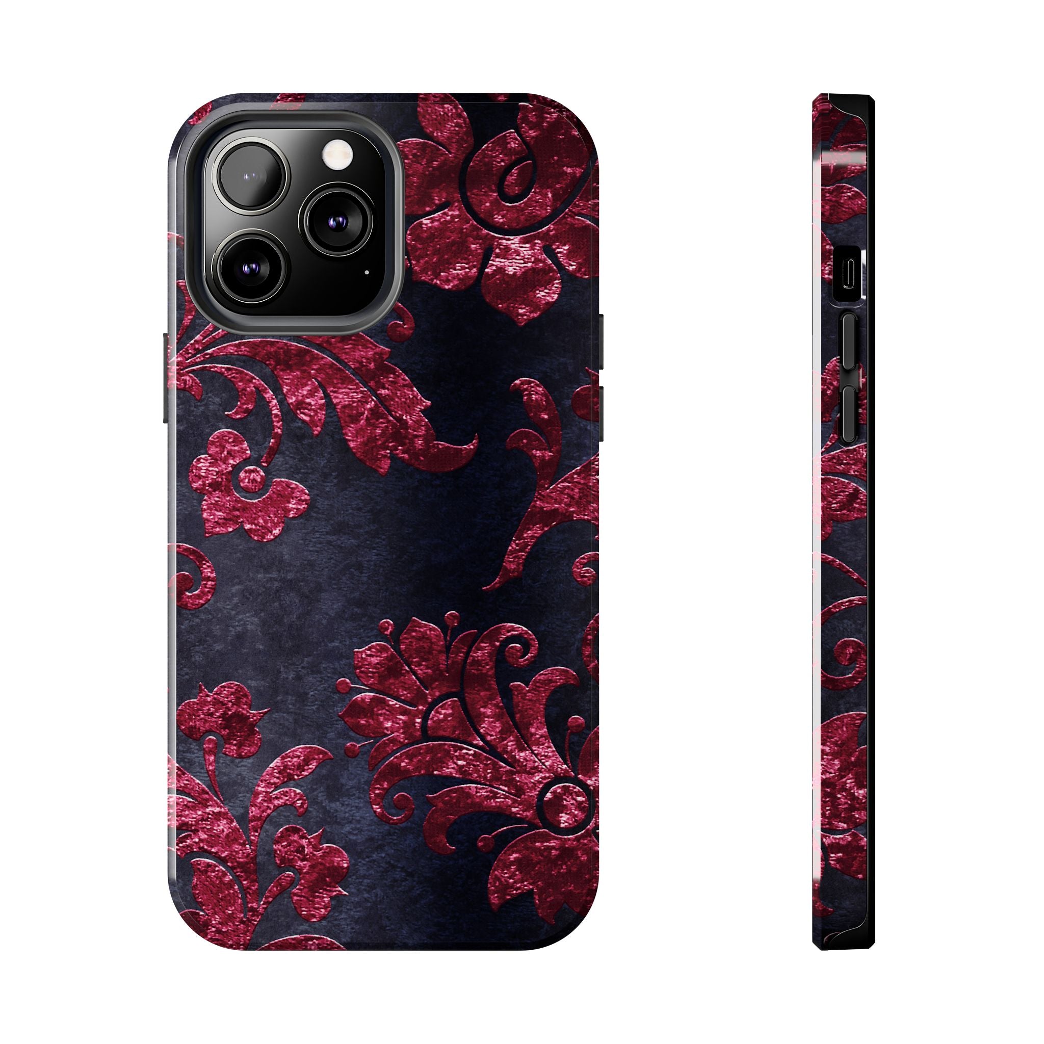 embossed-burgundy-velvet-tough-iphone-case-protective-iphone-cover-heavy-duty-iphone-case-rugged-phone-case-durable-smartphon