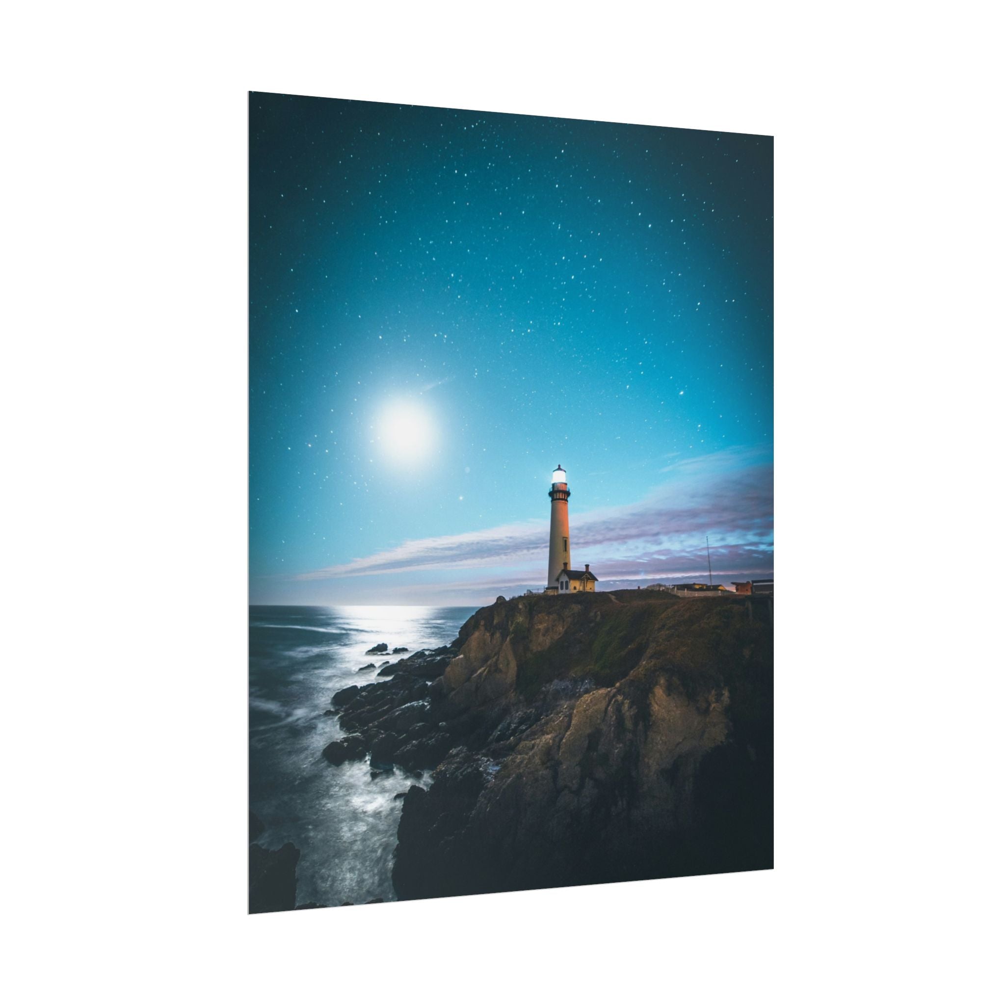 lighthouse-on-rock-poster-print-coastal-wall-art-nautical-wall-decor-beach-house-decoration-seaside-wall-ocean-wall-art