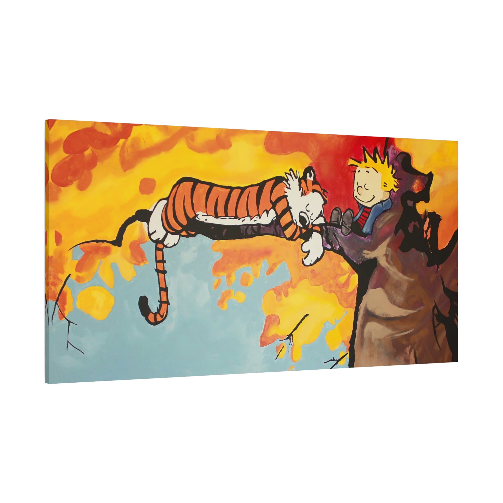 Calvin and Hobbes Canvas Wall Art - Nostalgic Comic Strip Poster for Nursery & Kids Room Decor - Friendship Theme Gift Idea