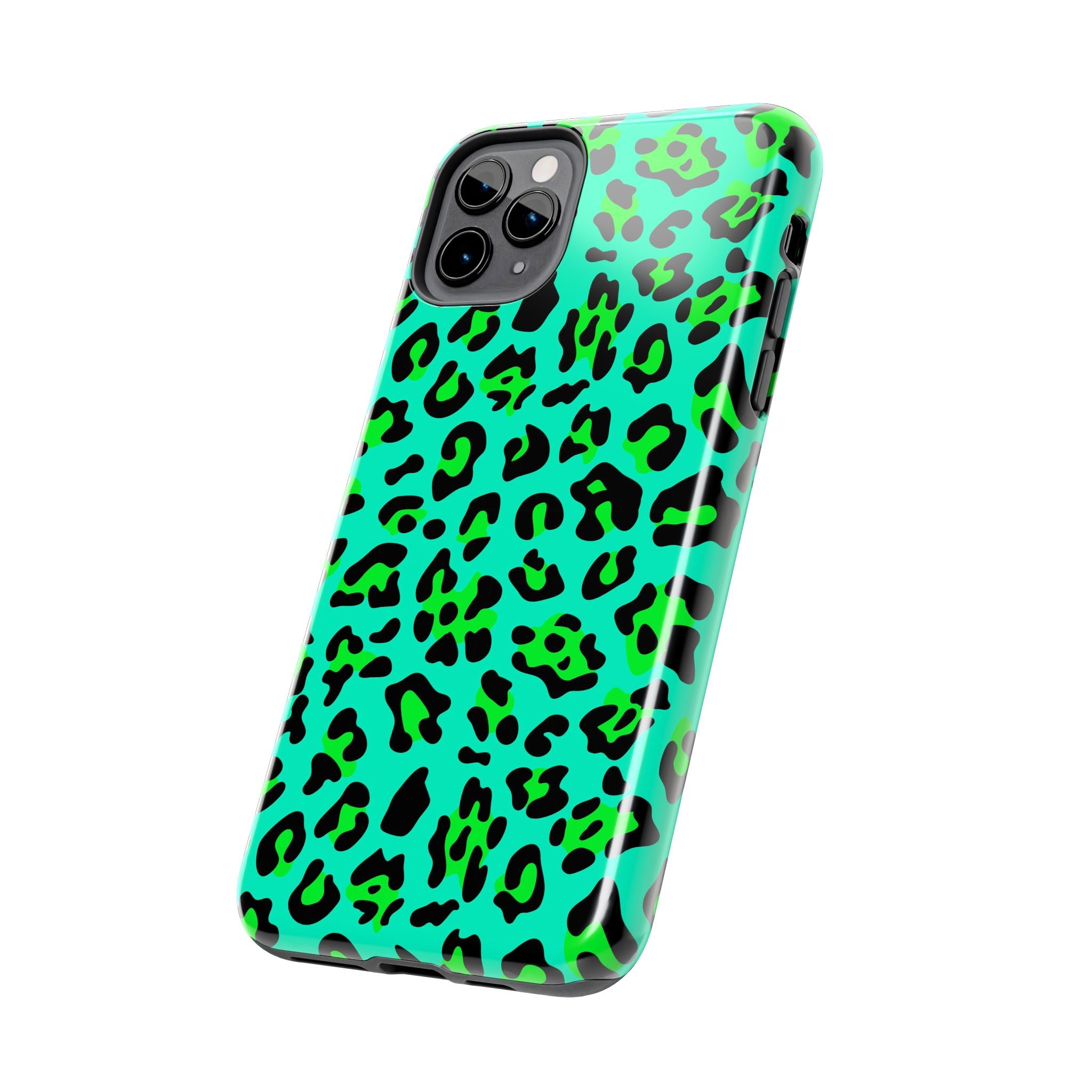 neon-green-teal-leopard-iphone-tough-case-stylish-phone-cover-protective-cellphone-case-trendy-smartphone-accessory-gift-for-
