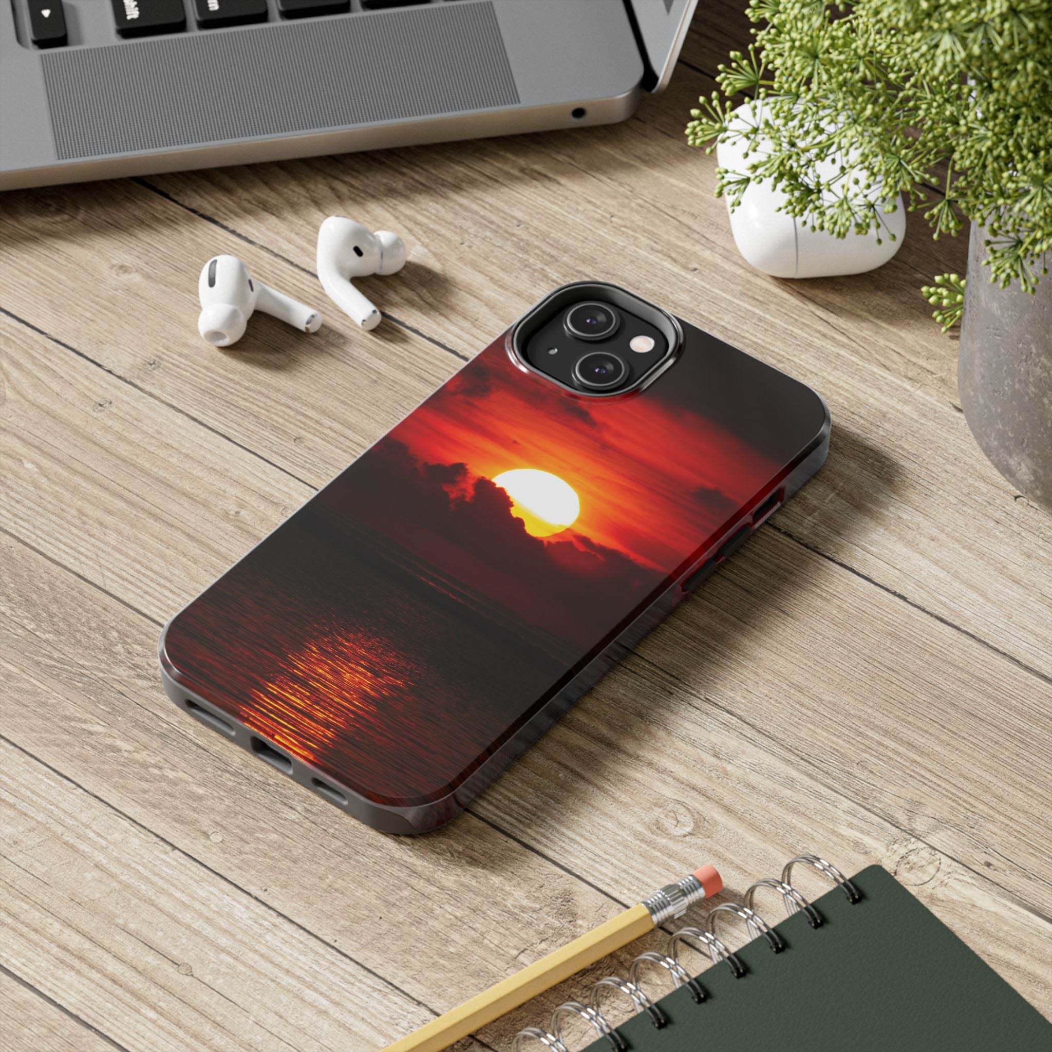 iphone-tough-case-red-sunset-protective-phone-cover-durable-smartphone-case-hard-shell-phone-case-sunset-lover-gift-red-phone