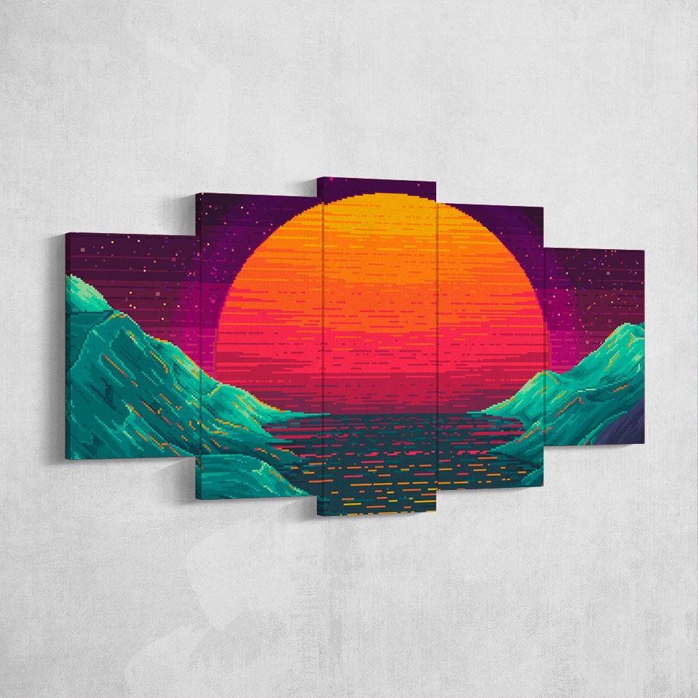 vaporwave-sunset-5-piece-canvas-wall-art-synthwave-wall-decor-for-bedroom-and-living-room-retrowave-wall-art-large-wall-art-p