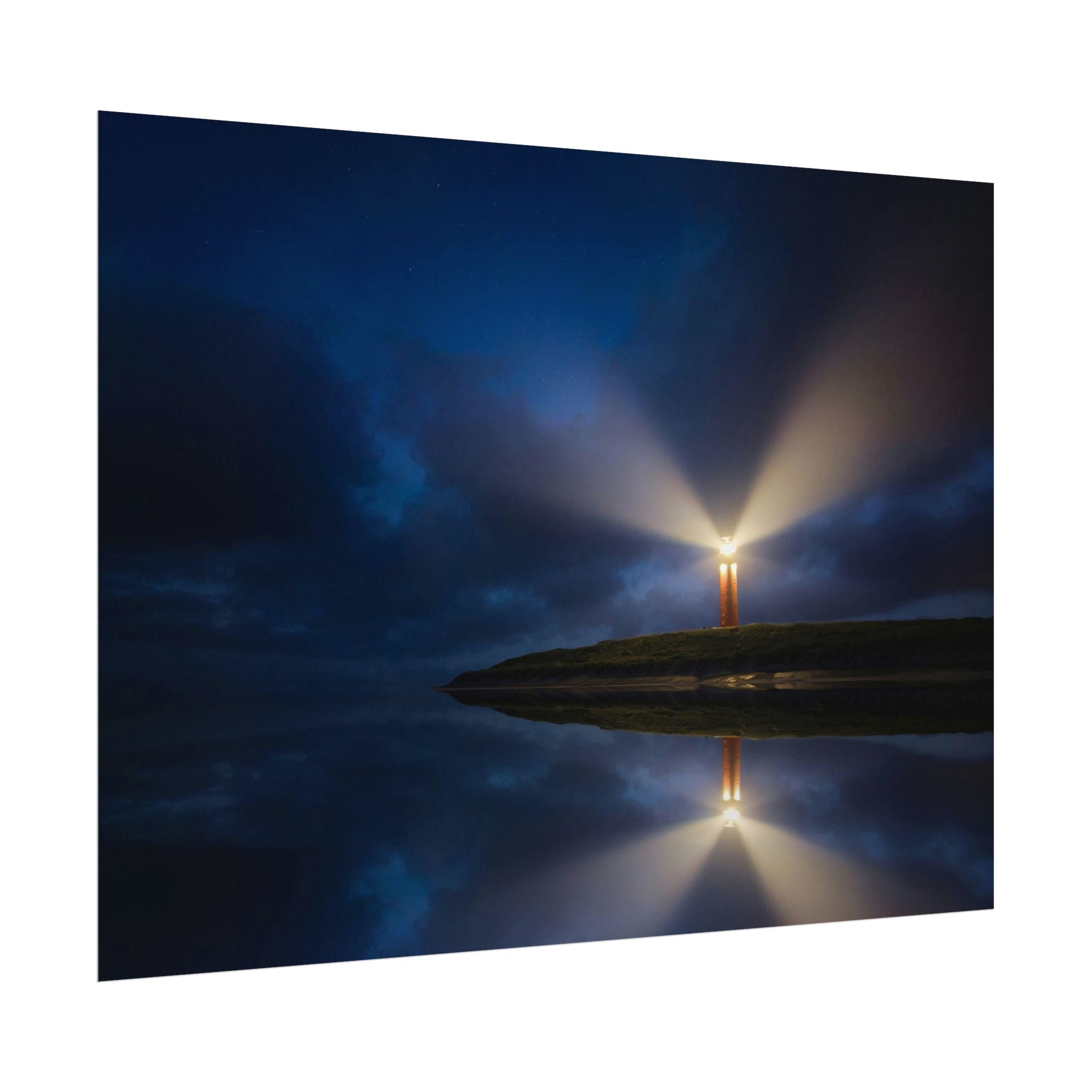 lighthouse-on-rock-poster-wall-art-coastal-wall-decor-nautical-decor-beach-house-decoration-seaside-wall