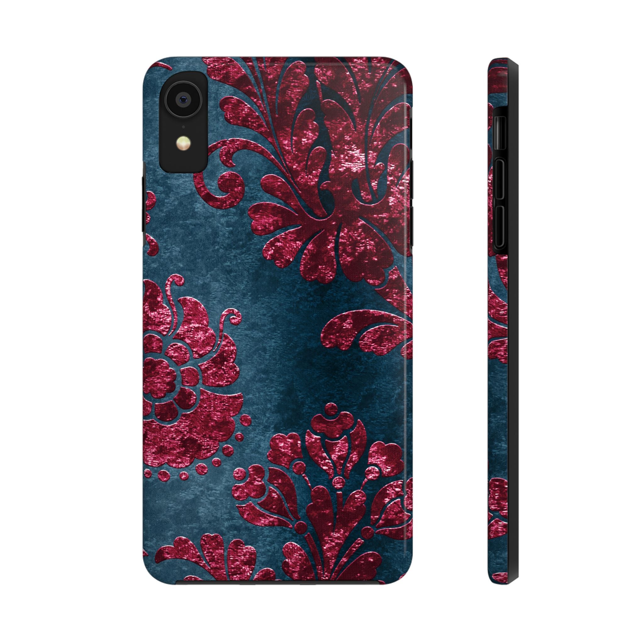 embossed-burgundy-velvet-tough-iphone-case-protective-iphone-cover-heavy-duty-iphone-case-rugged-phone-case-durable-smartphon