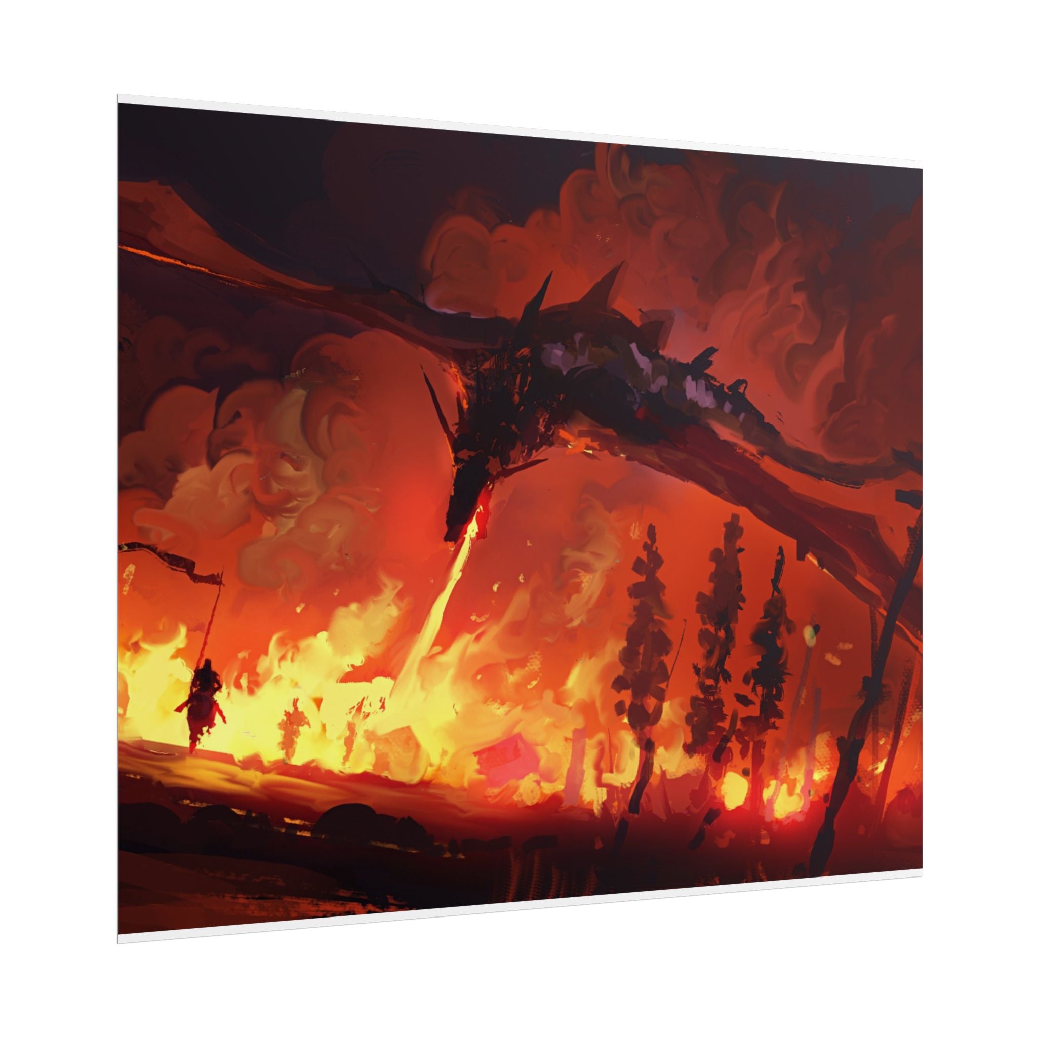 dragon-fire-rolled-poster-fantasy-art-print-mythical-creature-room-decor-dungeons-and-dragons-wall-art-magical-poster-print-m