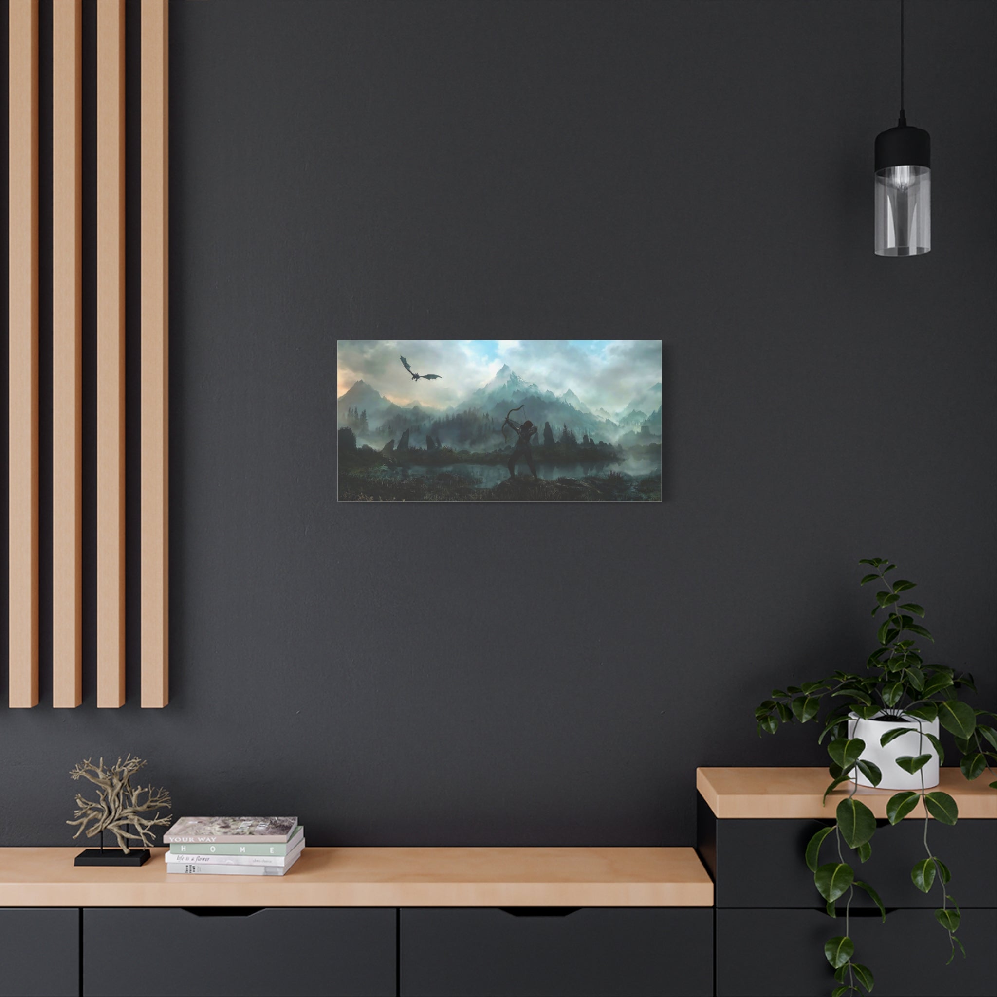 Aela The Elder Scrolls Skyrim Canvas Wall Art - Dragon Game Canvas Print Room Decor, Gaming Wall Art, Skyrim Gift