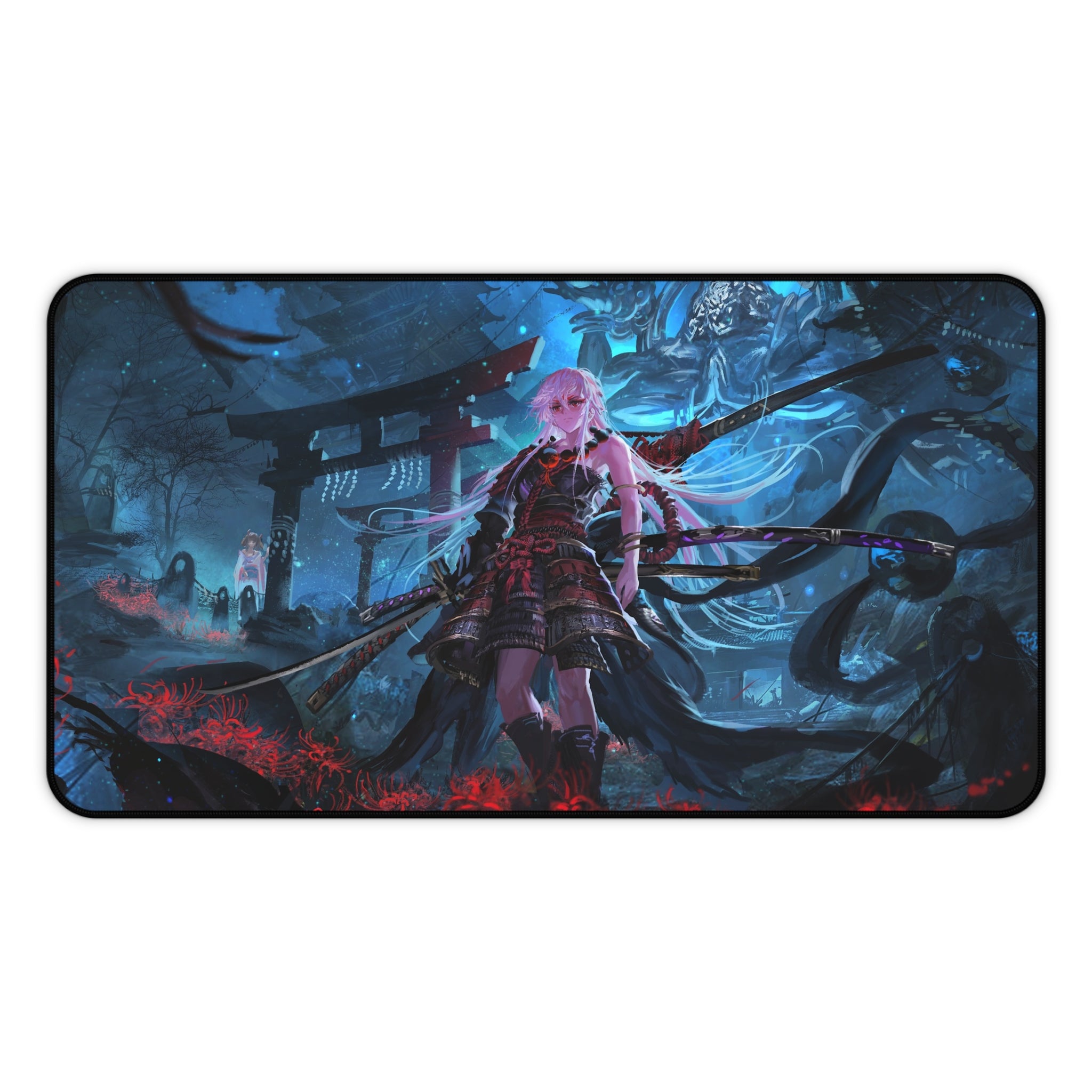 anime-samurai-girl-warrior-mouse-pad-japanese-katana-samurai-warrior-desk-mat-japanese-anime-girl-samurai-desk-pad-torii-gate