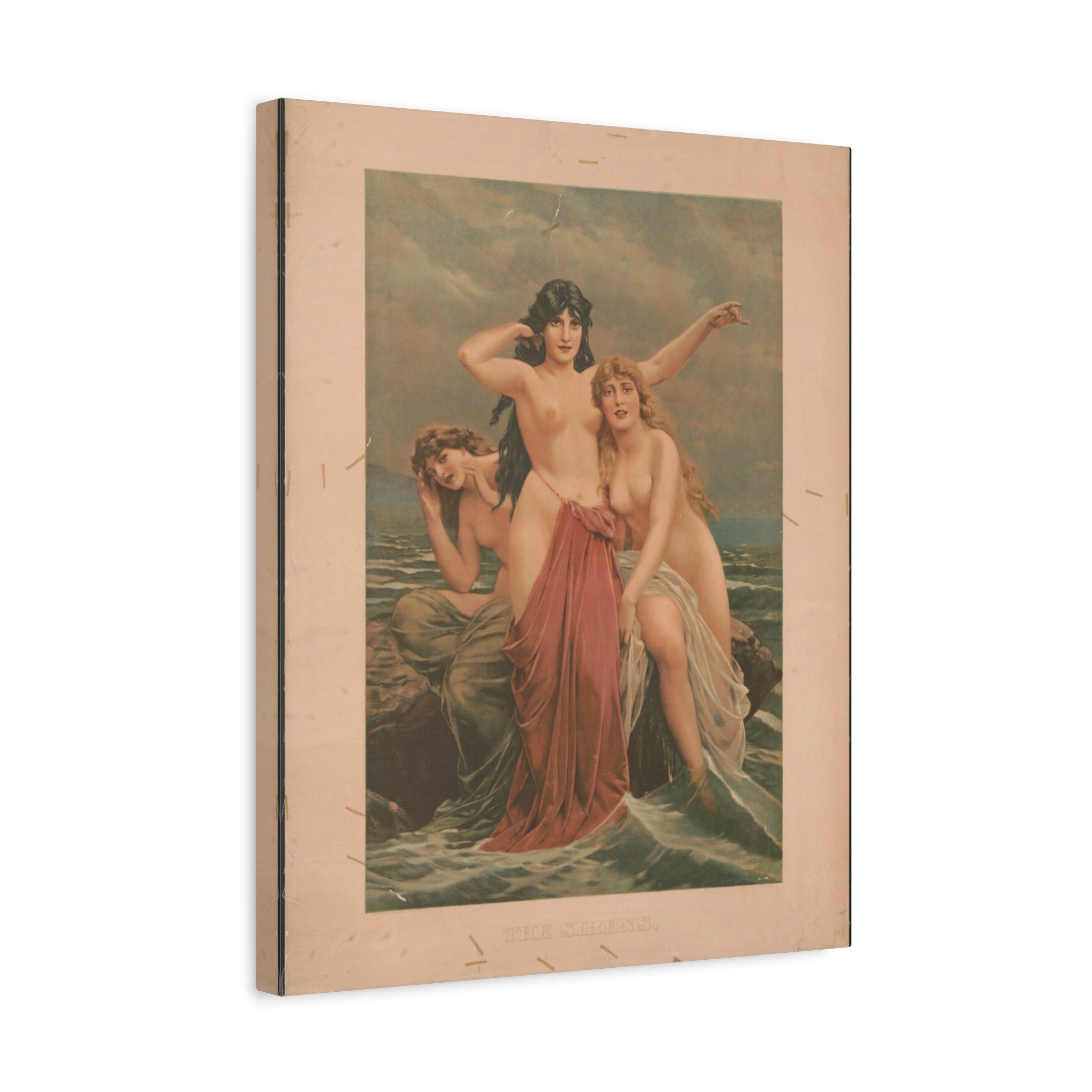 canvas-print-the-sirens-vintage-poster-woman-illustration-wall-decor-mythology-art-retro-sirens-picture-gift-for-mythology-lo
