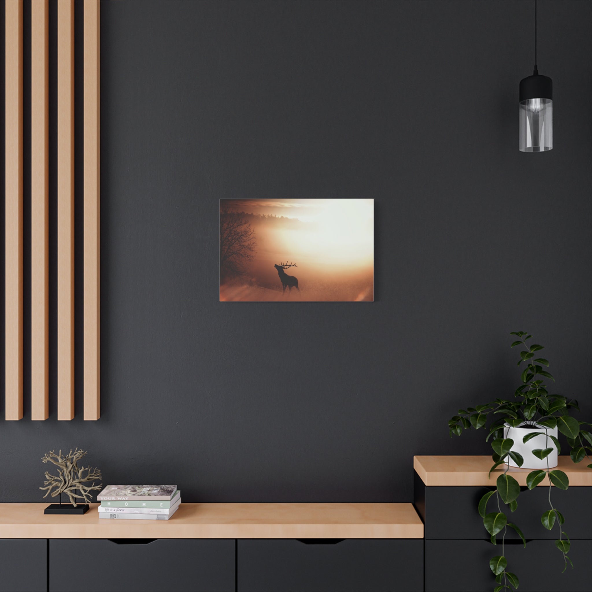 canvas-print-elk-in-forest-nature-home-decor-animal-wall-art-wildlife-decor-matte-stretched-canvas