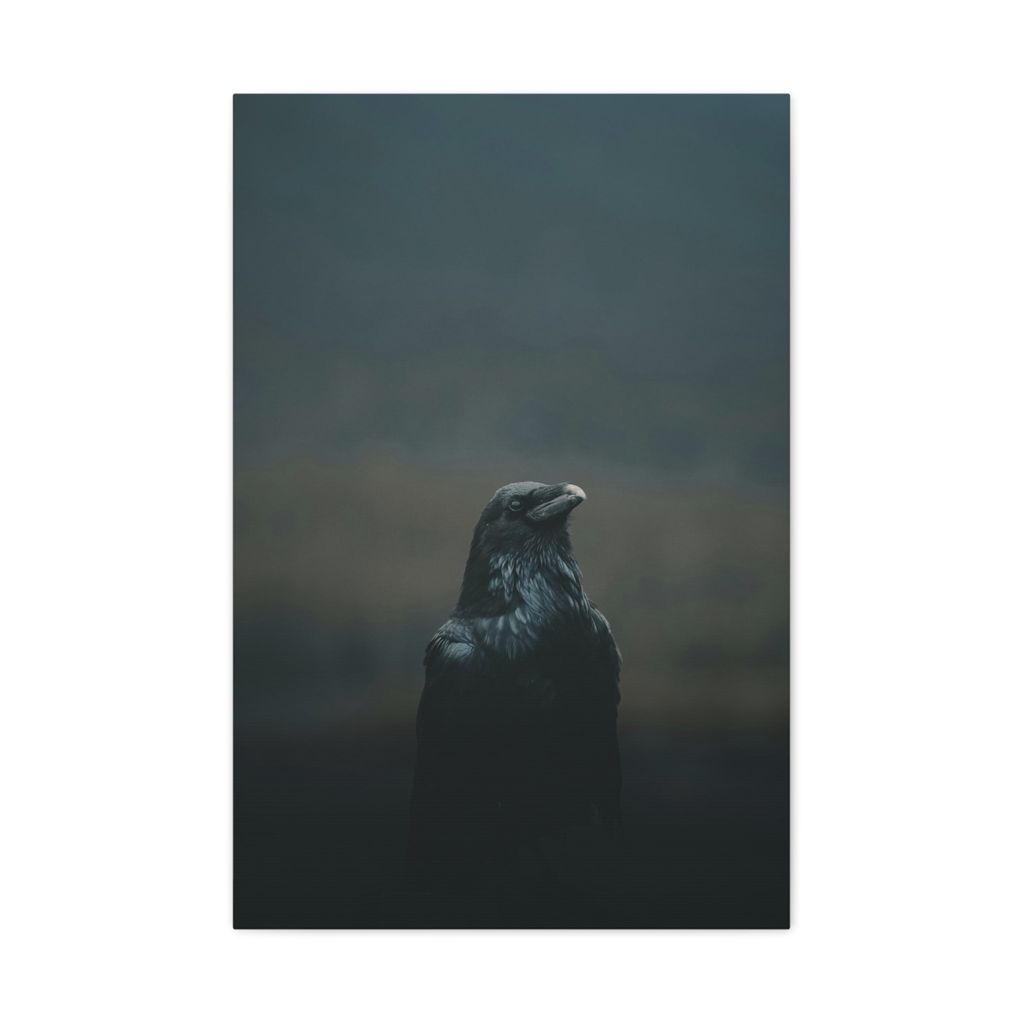 raven-canvas-print-raven-decor-matte-stretched-wall-art-bird-lover-gift-gothic-home-decor-halloween-picture-raven-art-print