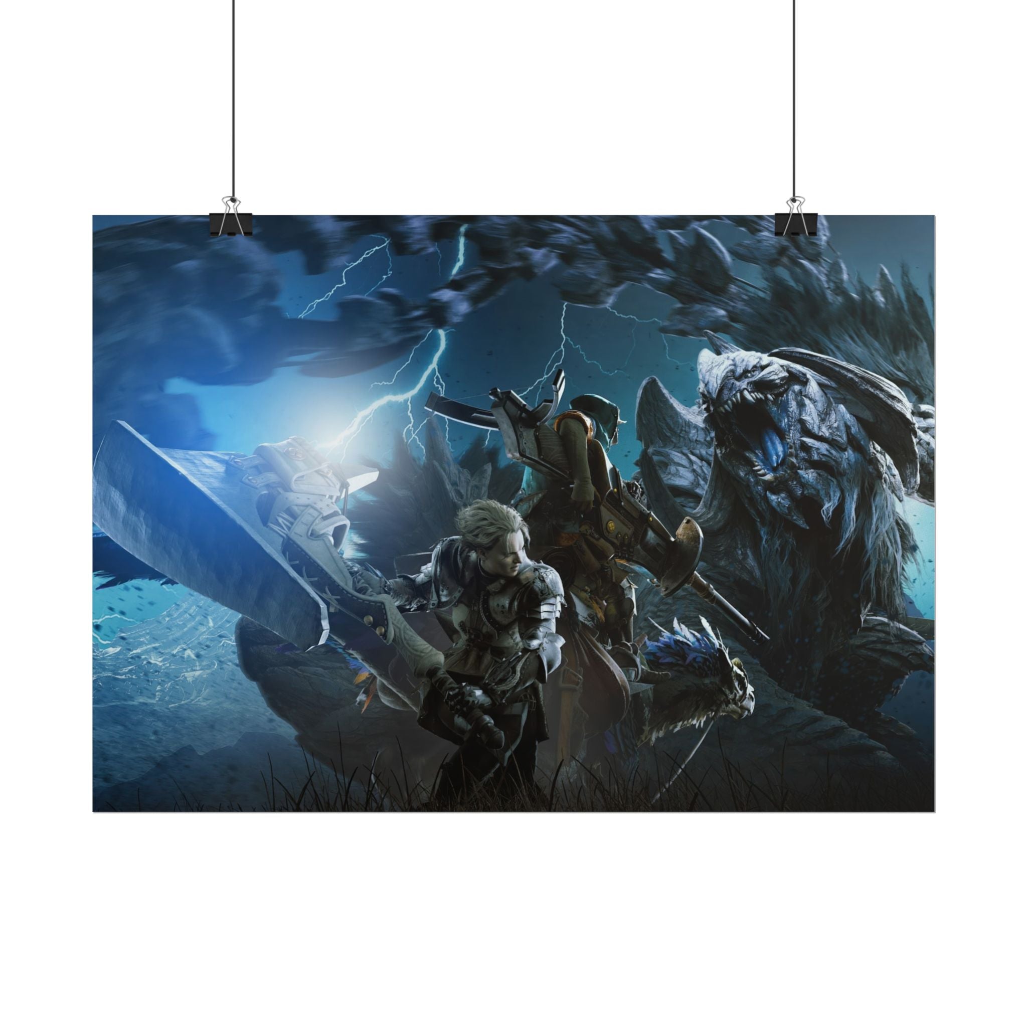 monster-hunter-poster-wall-art-matte-print-home-decor-gaming-poster-art-gamer-gift-video-game-art-hunter-fan