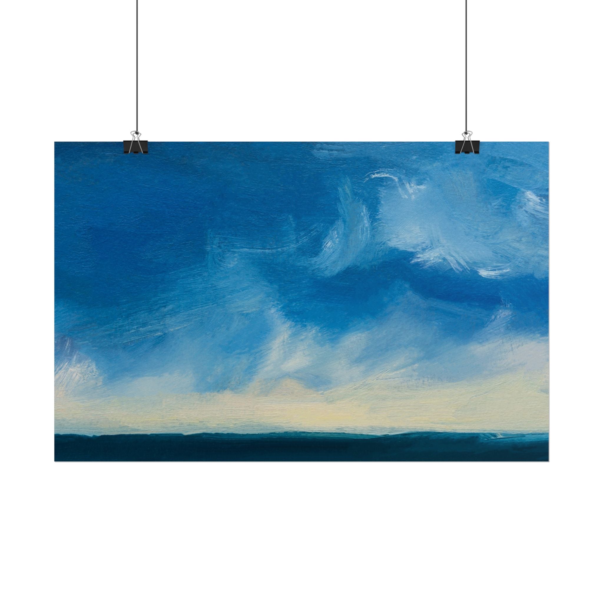 Blue Abstract Poster Print - Ocean and Sky, Home Decor, Office Wall Art, Gift for Art Lovers, Blue Room Decor, Abstract