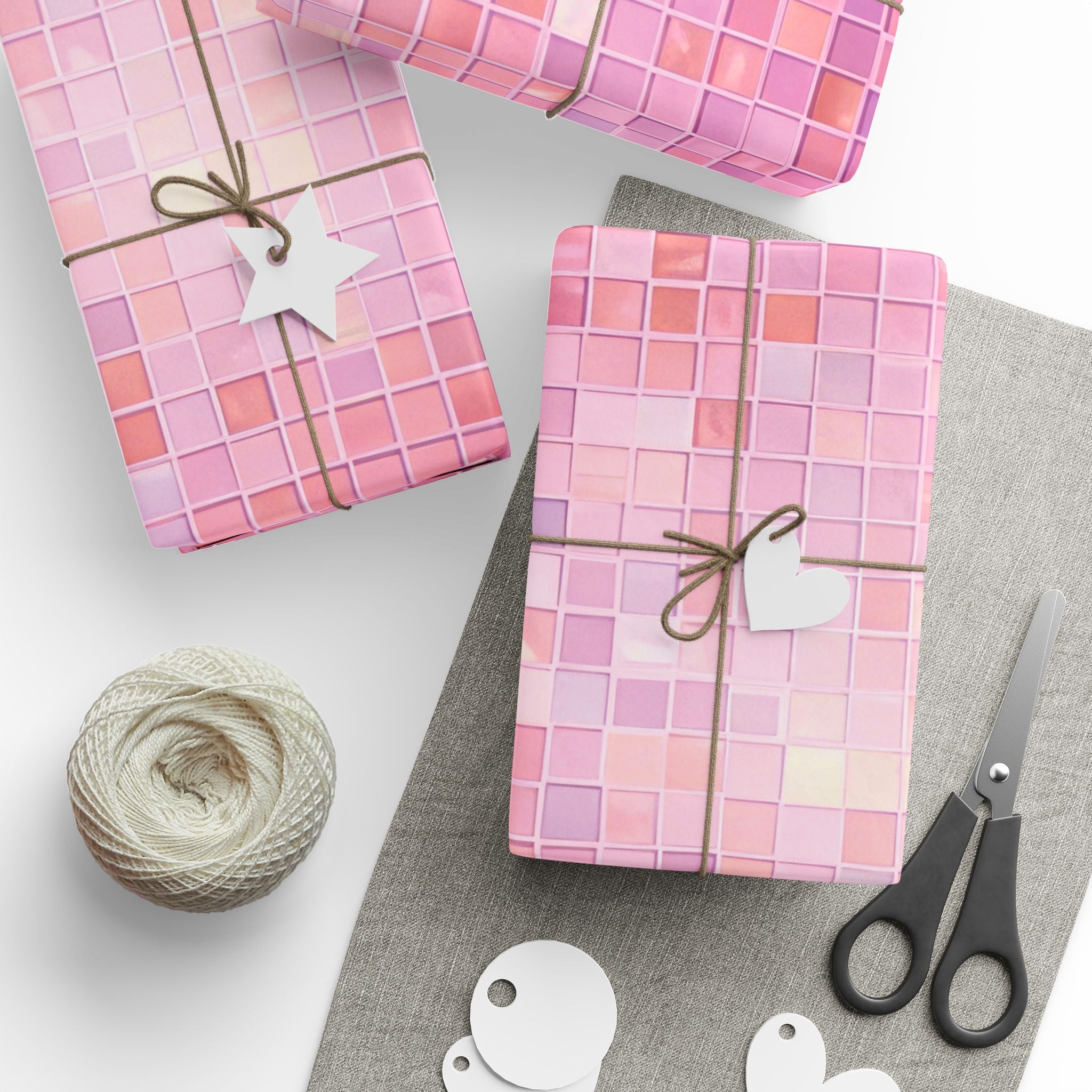 pastel-mosaic-wrapping-paper-pink-hologram-elegant-gift-wrap-for-special-occasions-birthdays-holidays-gift-wrap-wrapping-shee