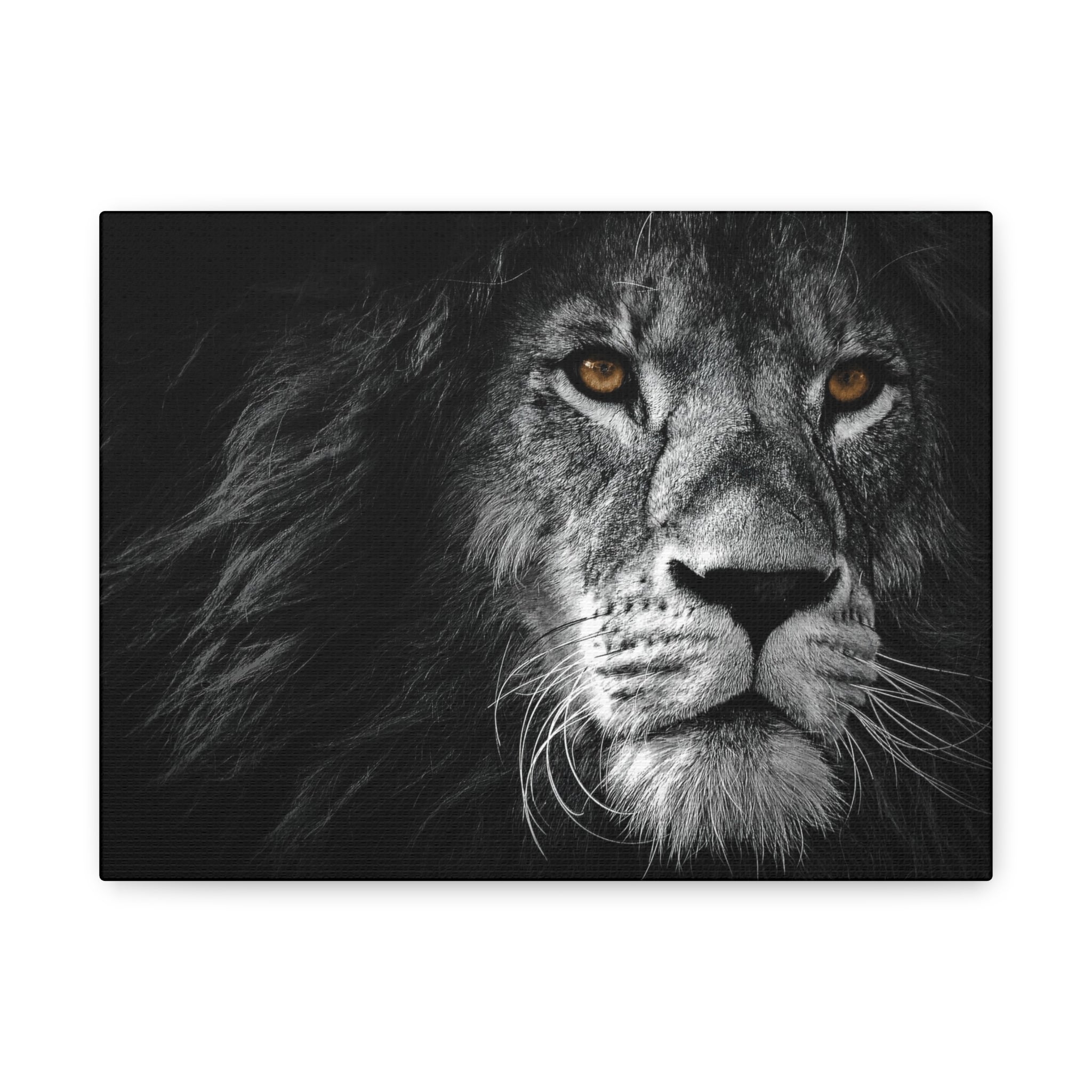 canvas-print-lion-wall-art-black-and-white-living-room-decor-matte-stretched-lion-poster-jungle-animal-art-print-wildlife-saf