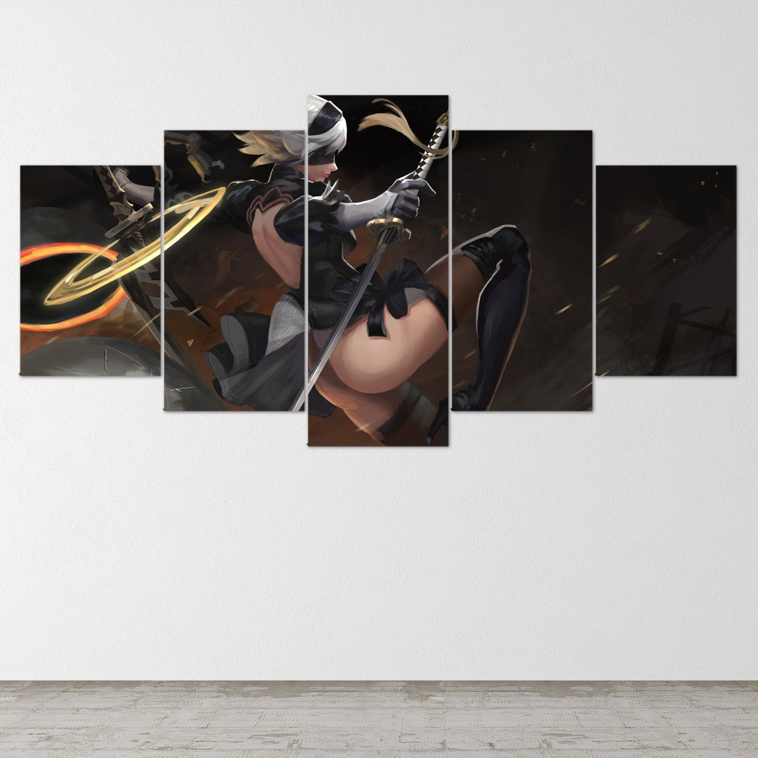 nier-automata-5-piece-canvas-wall-art-nier-automata-poster-nier-automata-art-nier-automata-print-nier-automata-2b-nier-automa