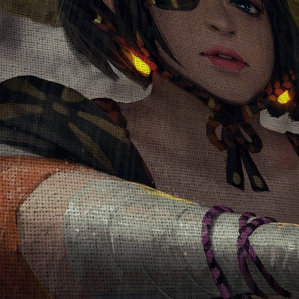 anime-samurai-girl-katana-5-piece-canvas-wall-art-samurai-art-canvas-art-extra-large-wall-art-anime-girl-poster-5-piece-5-pan