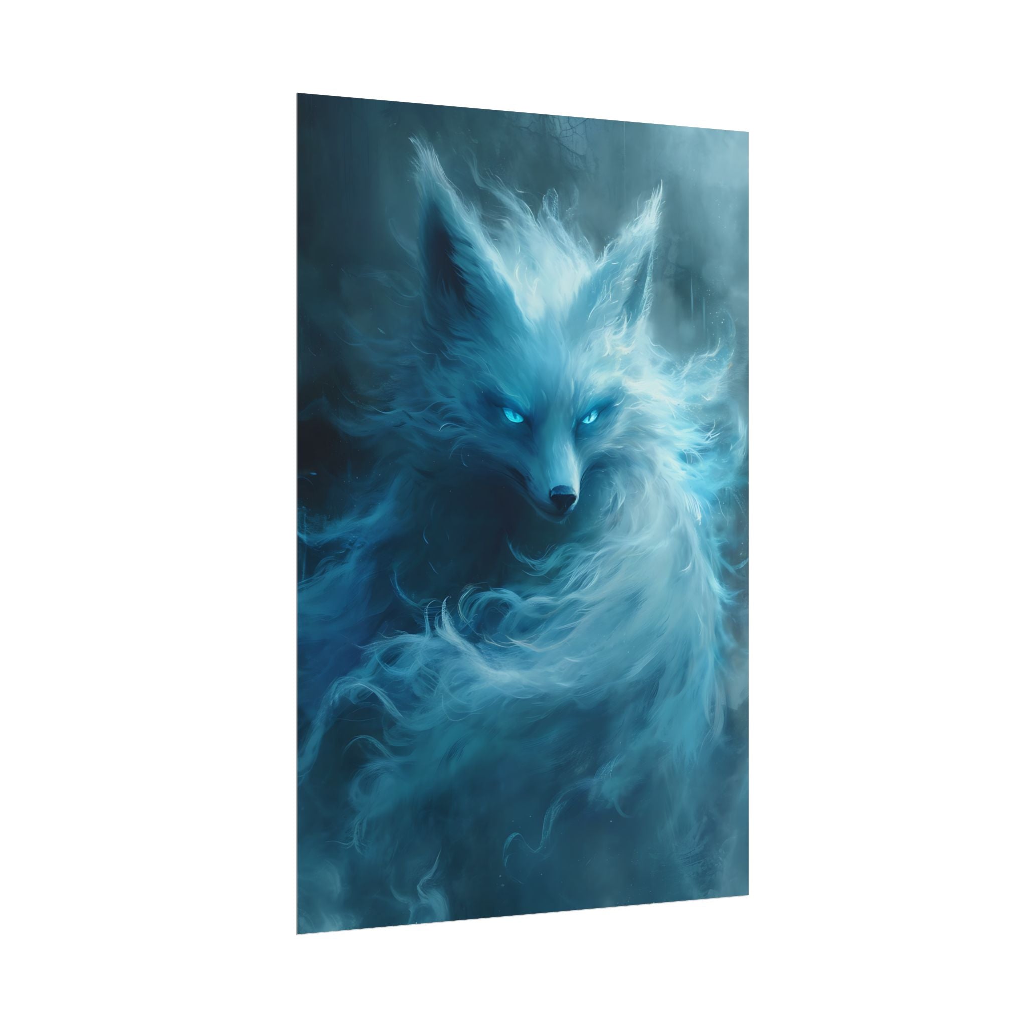 arctic-white-snow-fox-poster-print-fantasy-decor-wildlife-wall-art-home-decor-animal-lover-gift-anime-fantasy-gift