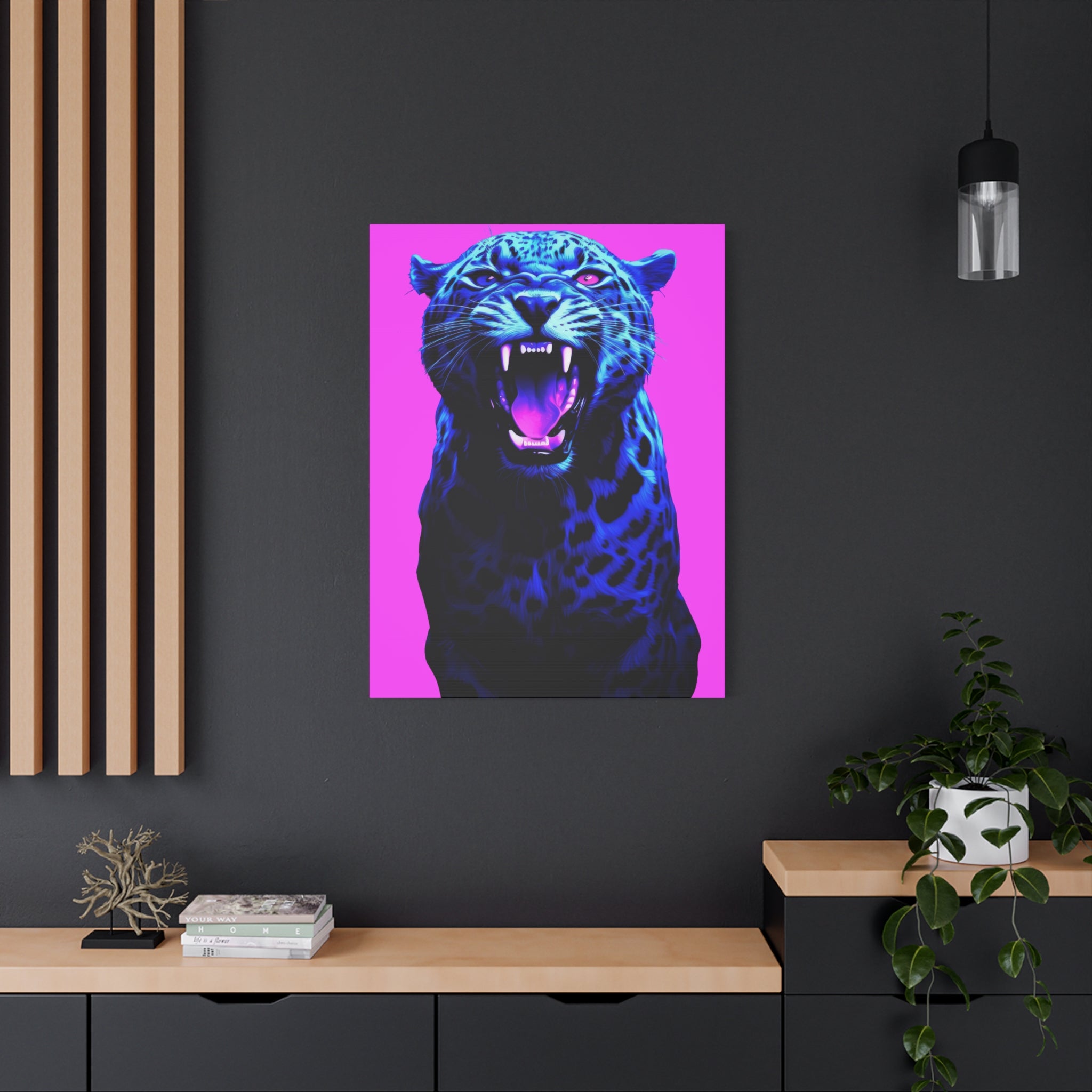 canvas-print-neon-leopard-wall-art-vaporwave-home-decor-stretched-matte-canvas-living-room-decor