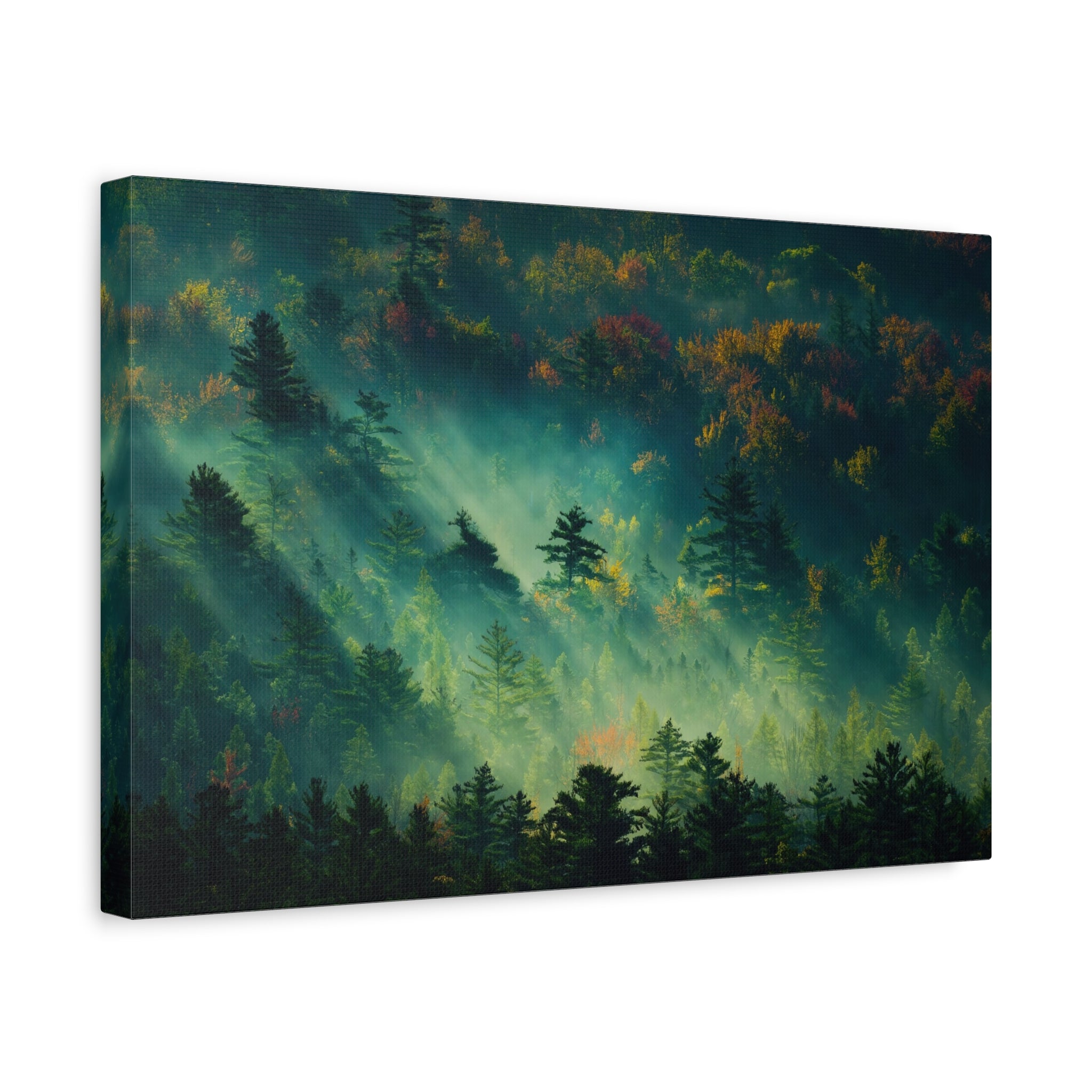 canvas-print-foggy-forest-nature-mist-wall-art-matte-stretched-canvas-landscape-scenery-woods-decor-nature-lover-gift-rustic-