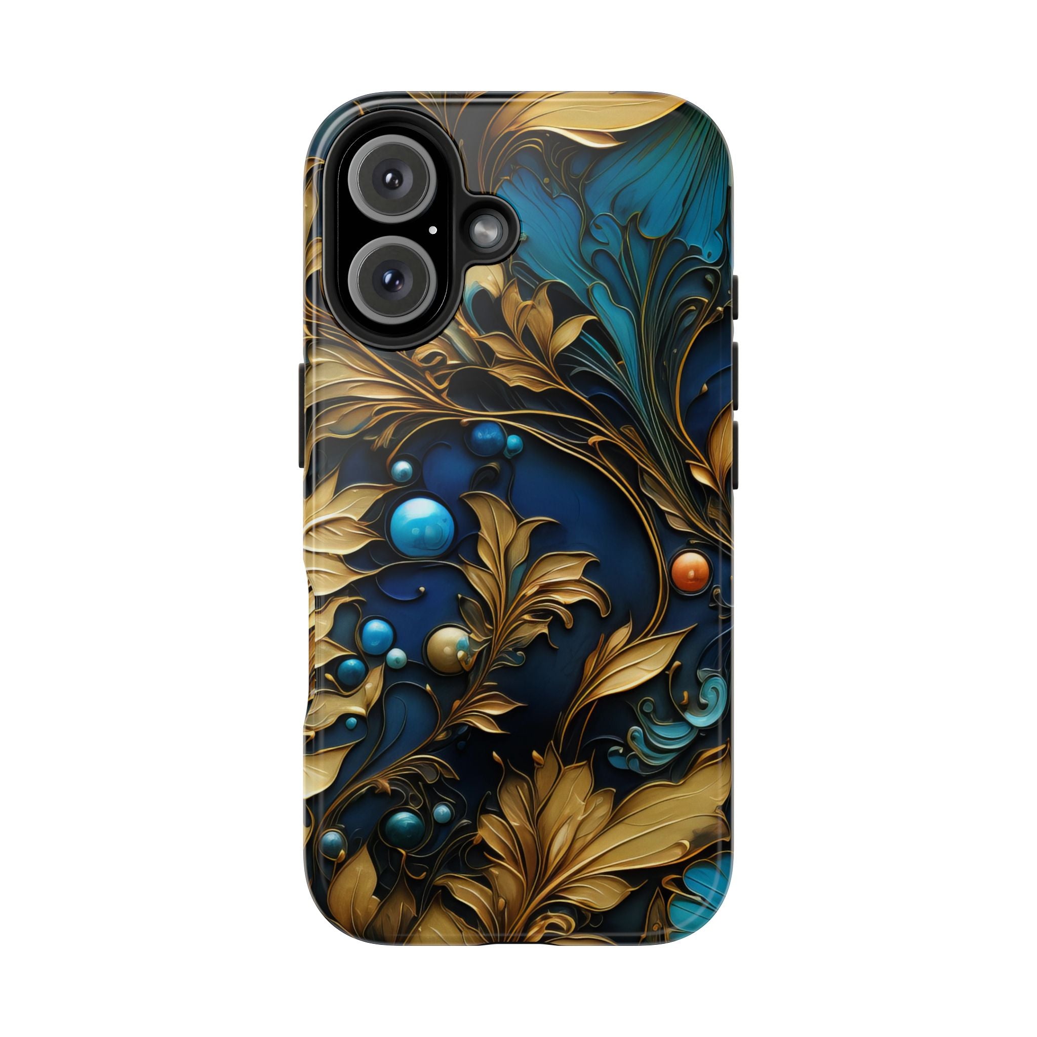 textured-art-nouveau-floral-tough-phone-case-cottagecore-iphone-case-unique-floral-phone-cover-vintage-style-iphone-case-prot