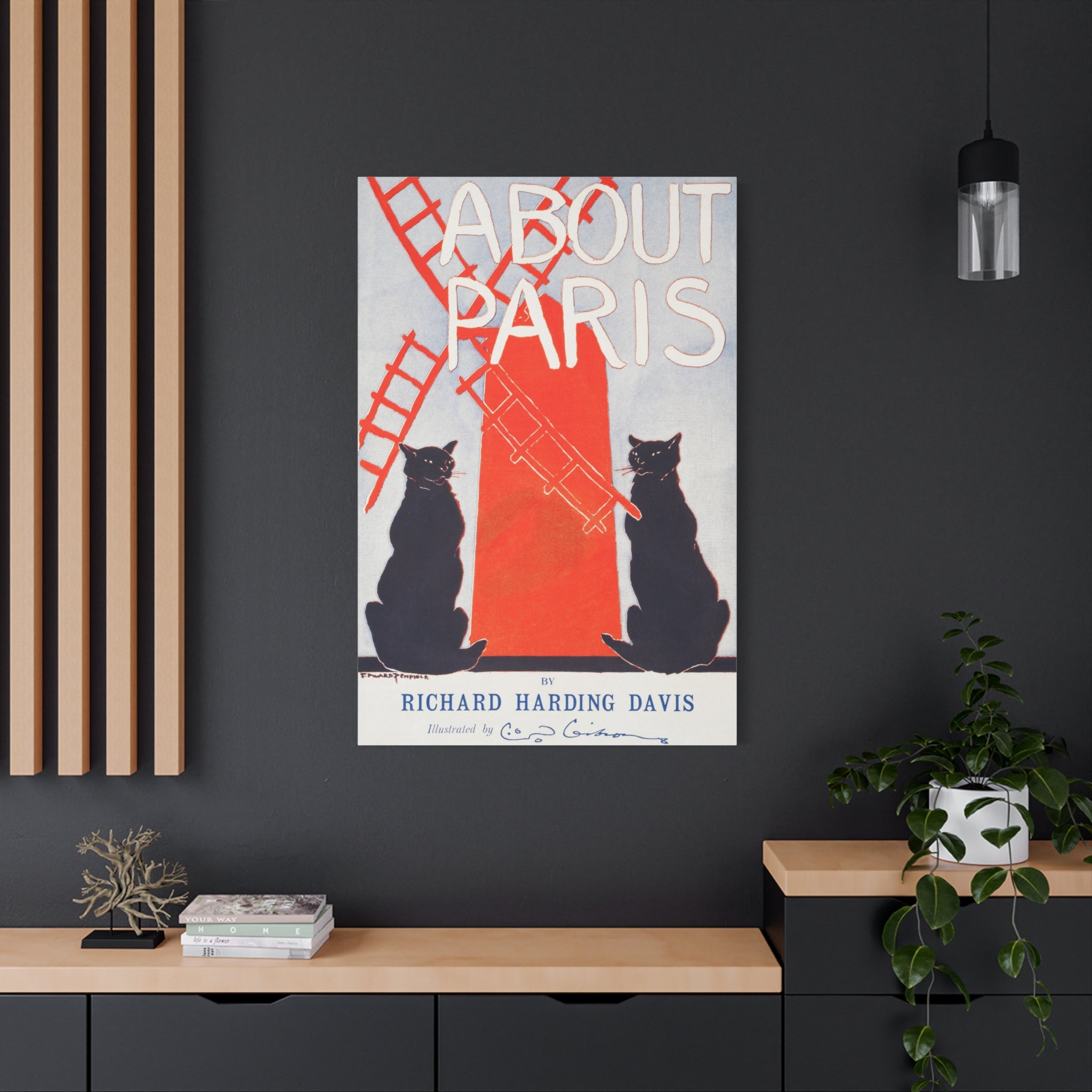 canvas-print-paris-decor-by-edward-penfield-matte-stretched-canvas-black-cats-living-room-home-decor-parisian-illustration