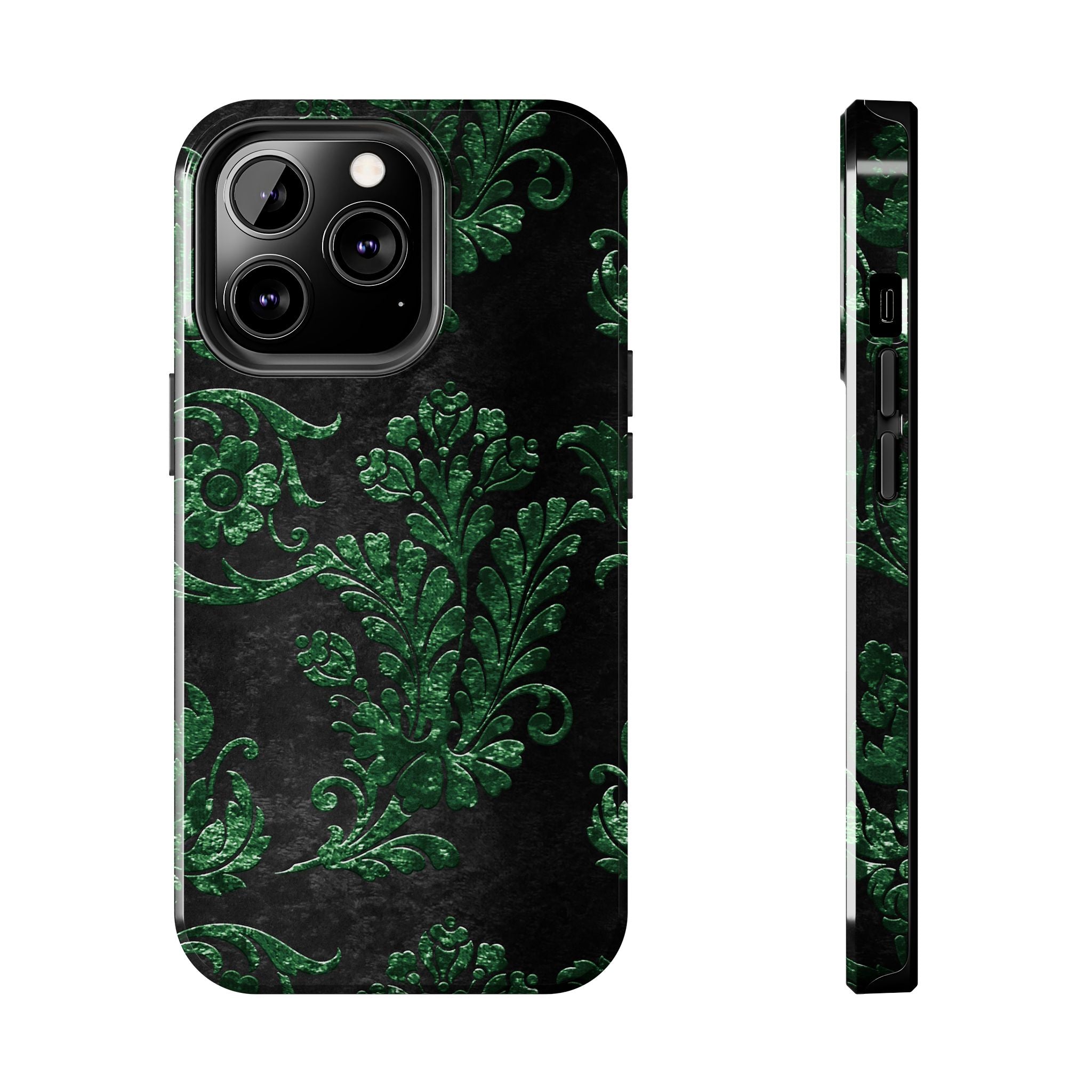 embossed-emerald-velvet-tough-iphone-case-protective-iphone-cover-heavy-duty-iphone-case-rugged-phone-case-durable-smartphone